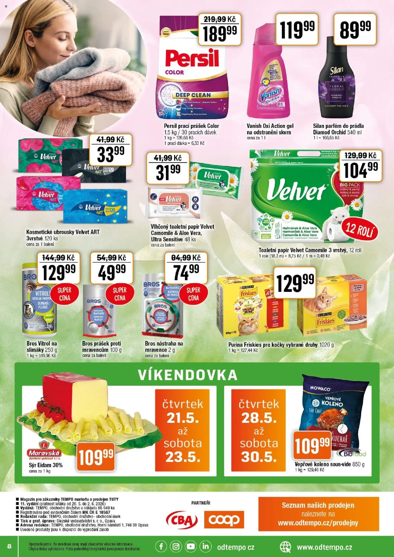 Tempo leták od 20.05.2026 | Strana: 8 | Produkty: Vanish oxi action, Eidam, Persil, Vanish
