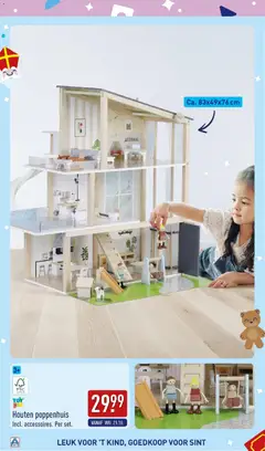 Houten poppenhuis, Houten poppenhuis Incl. accessoires. Per set. - Voorbeeld van een folder van Aldi, geldig van 12-10-2026 | Pagina: 16