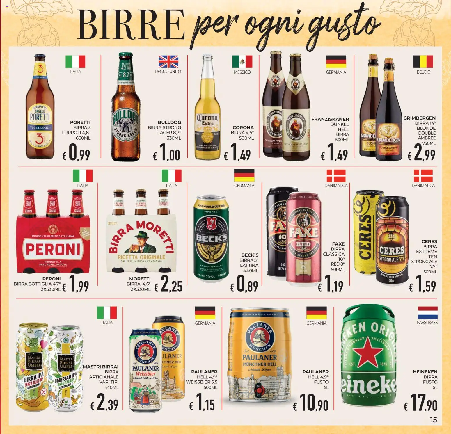 Volantino Eté del 11/09/2026 | Pagina: 15 | Prodotti: Senza glutine, Ceres Birra, Birra Artigianale, Heineken