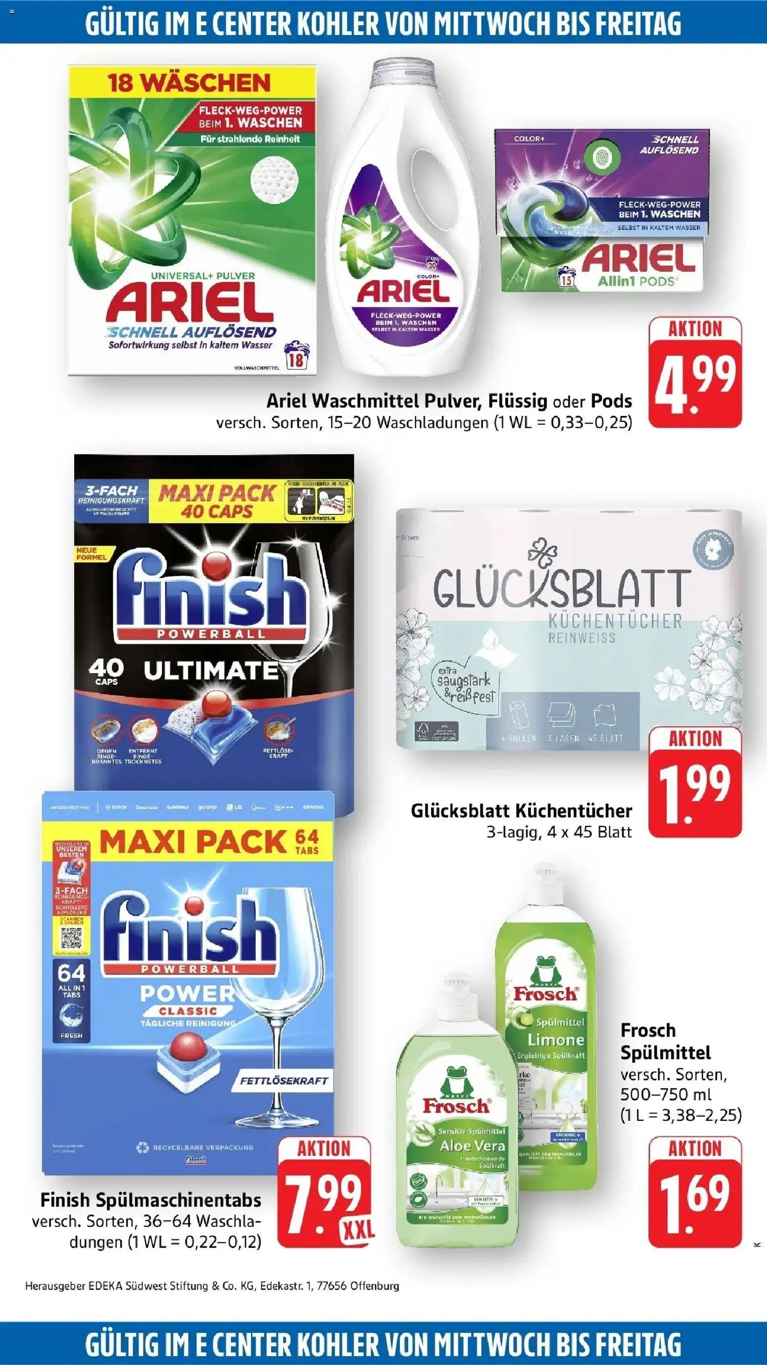 Edeka Prospekt Kehl – gültig ab 28.09.2026 | Seite: 56 | Produkte: Bosch, Ariel, Finish, Waschmittel