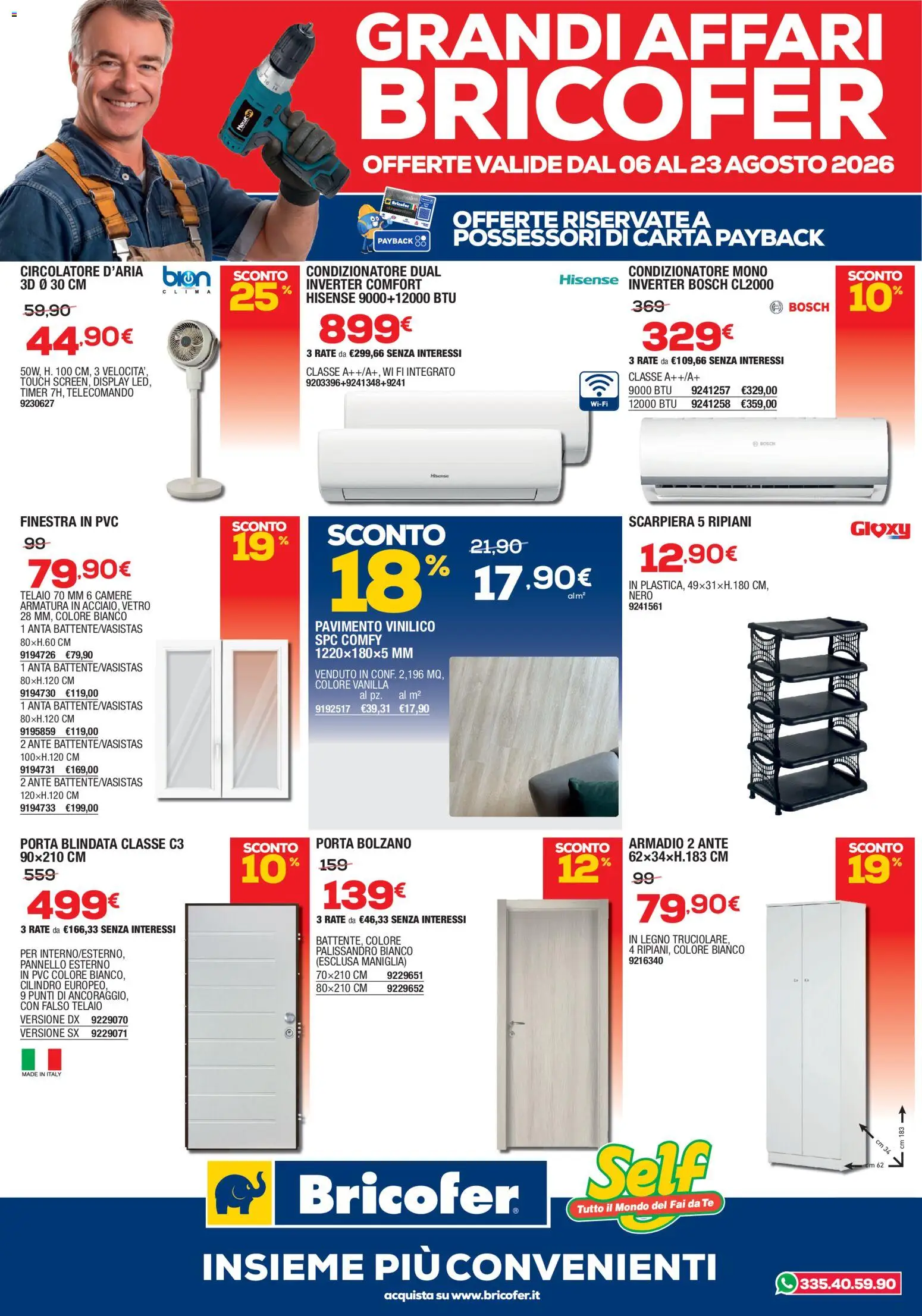 Volantino Bricofer del 06/08/2026 | Pagina: 2 | Prodotti: Telecomando, Tè, Scarpiera, Armadio