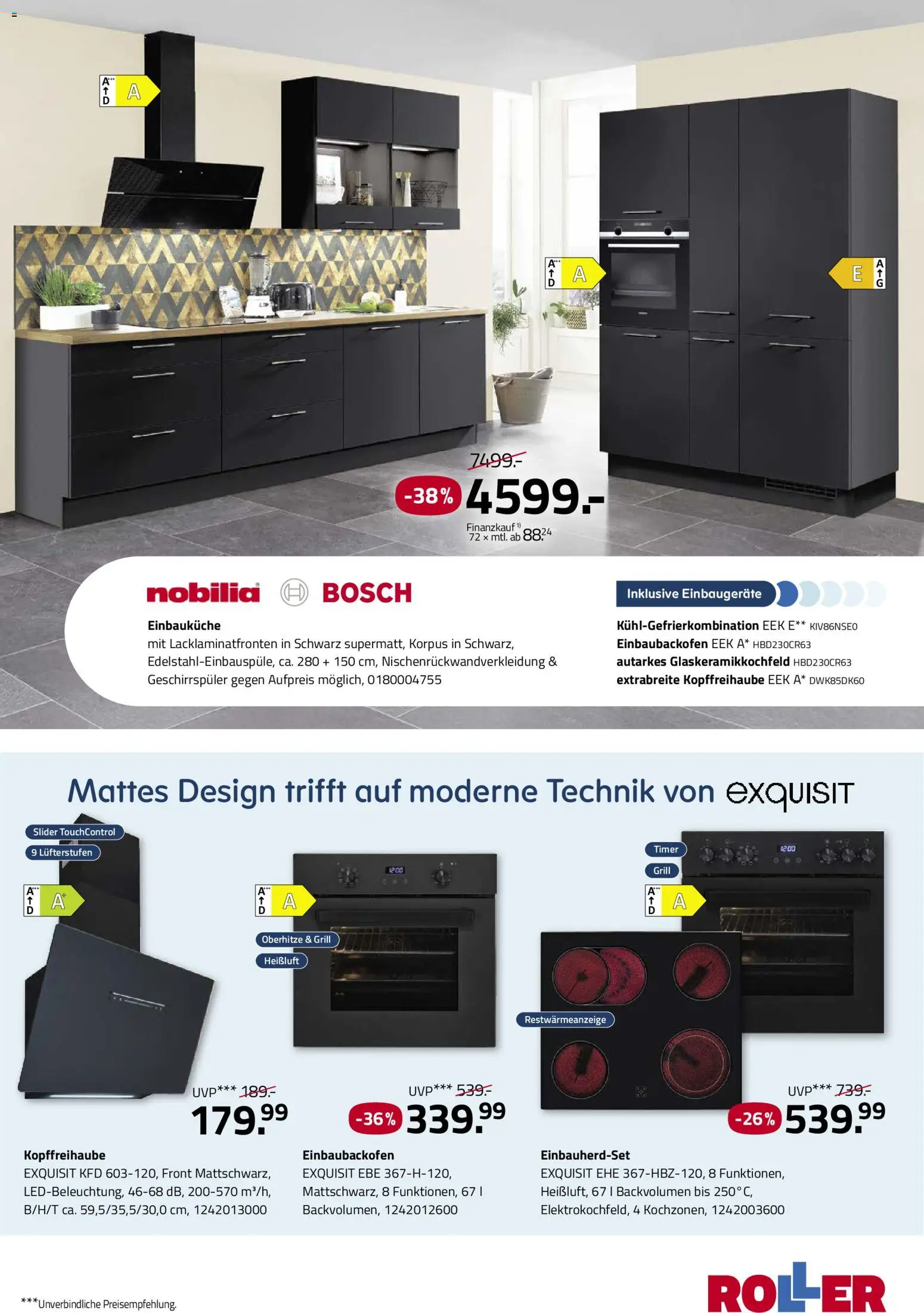 Roller Deine Küche 2026 – gültig ab 19.03.2026 | Seite: 23 | Produkte: Bosch, Einbauküche, Grill, Kühlgefrierkombination