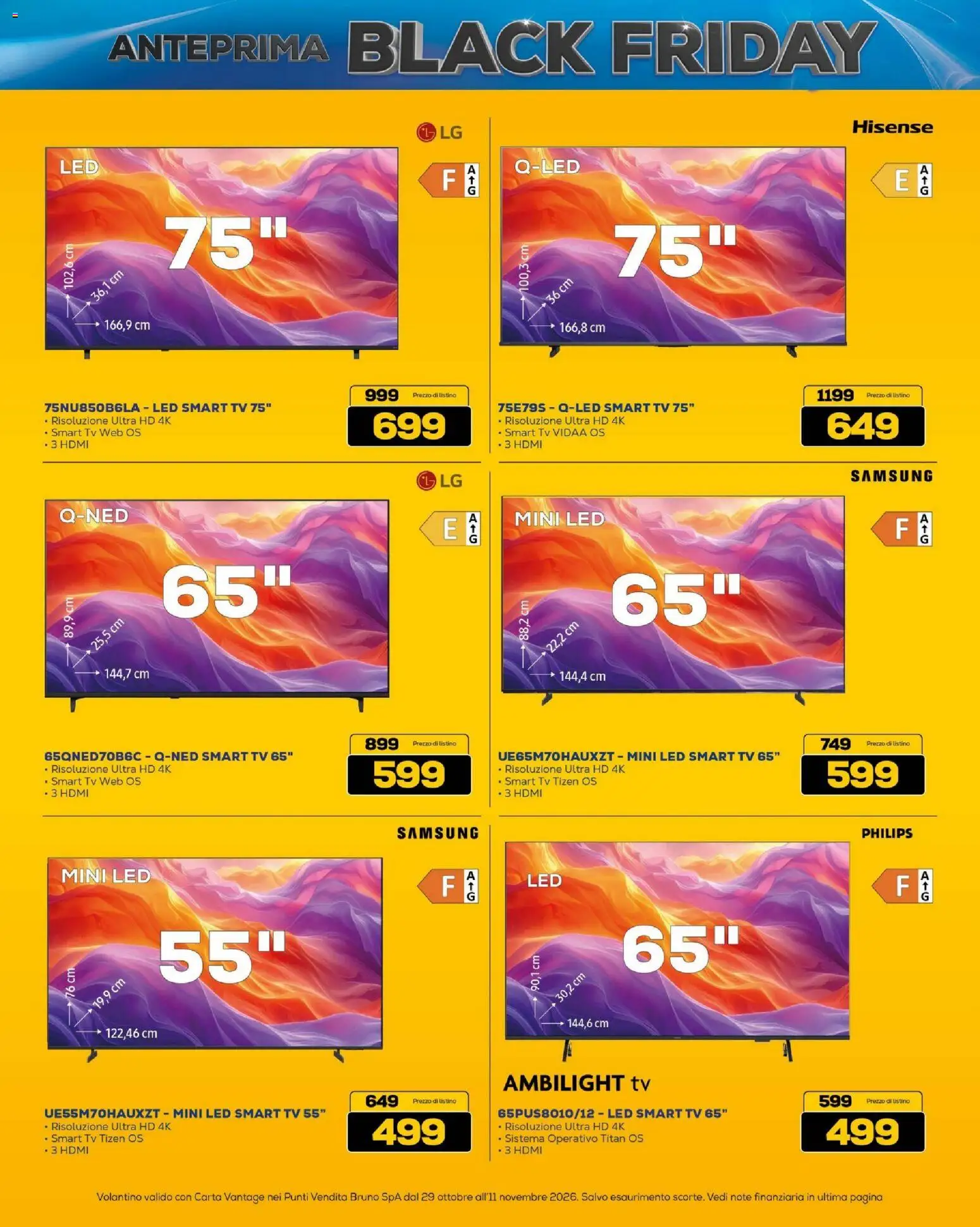 Volantino BRUNO del 29/10/2026 | Pagina: 5 | Prodotti: smart TV, TV, Samsung