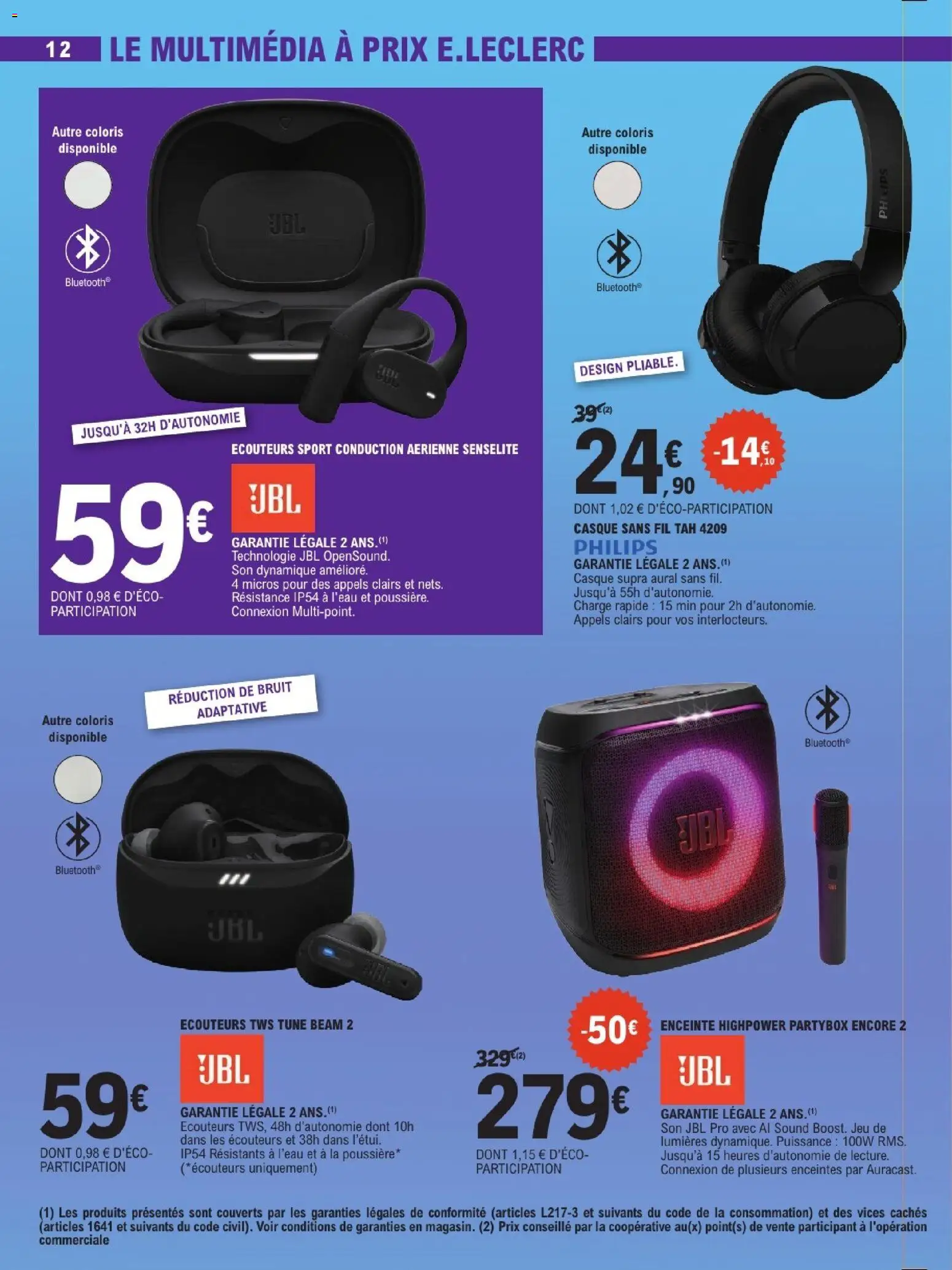 {H1} | Page: 12 | Produits: Couverts, Écouteurs, Enceinte, Casque sans fil