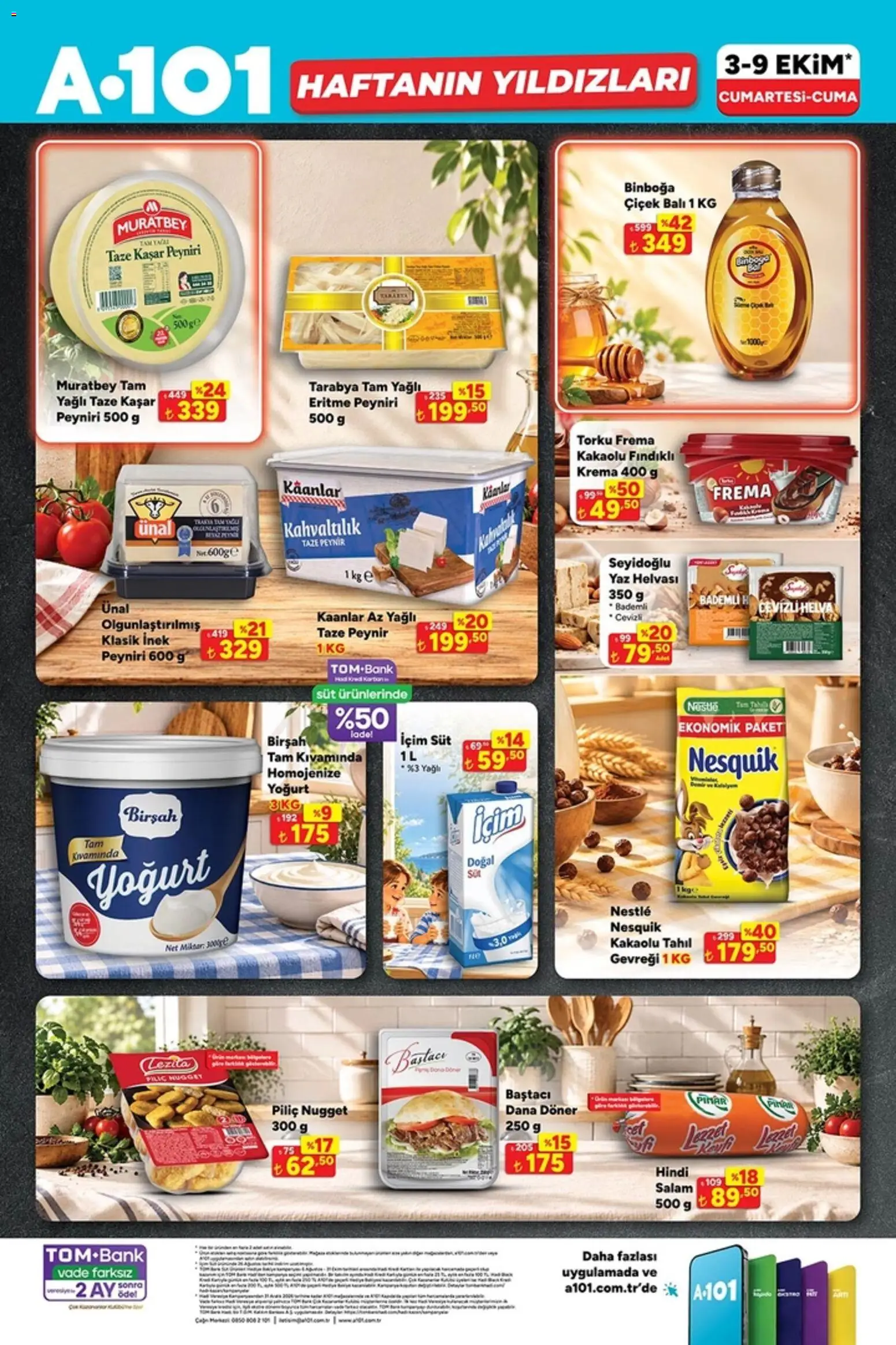 A101 Katalog - 03 Ekim 2026 tarihinden itibaren geçerlidir | Sayfa: 2 | Ürünler: Döner, Badem, Tahıl, Piliç