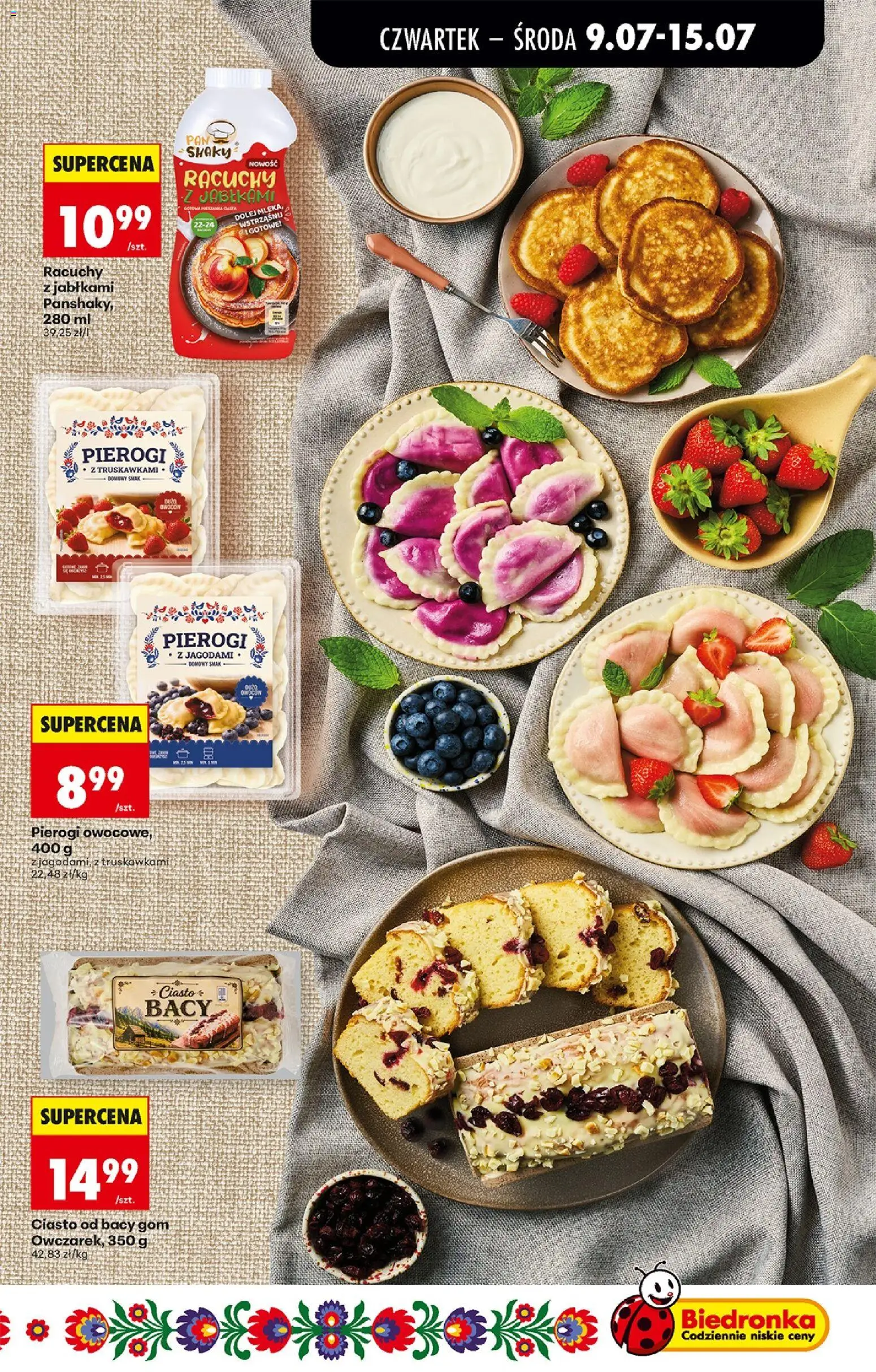 Biedronka gazetka od czwartku od 09.07.2026 | Strona: 53 | Produkty: Pierogi, Ciasto, Pancakes