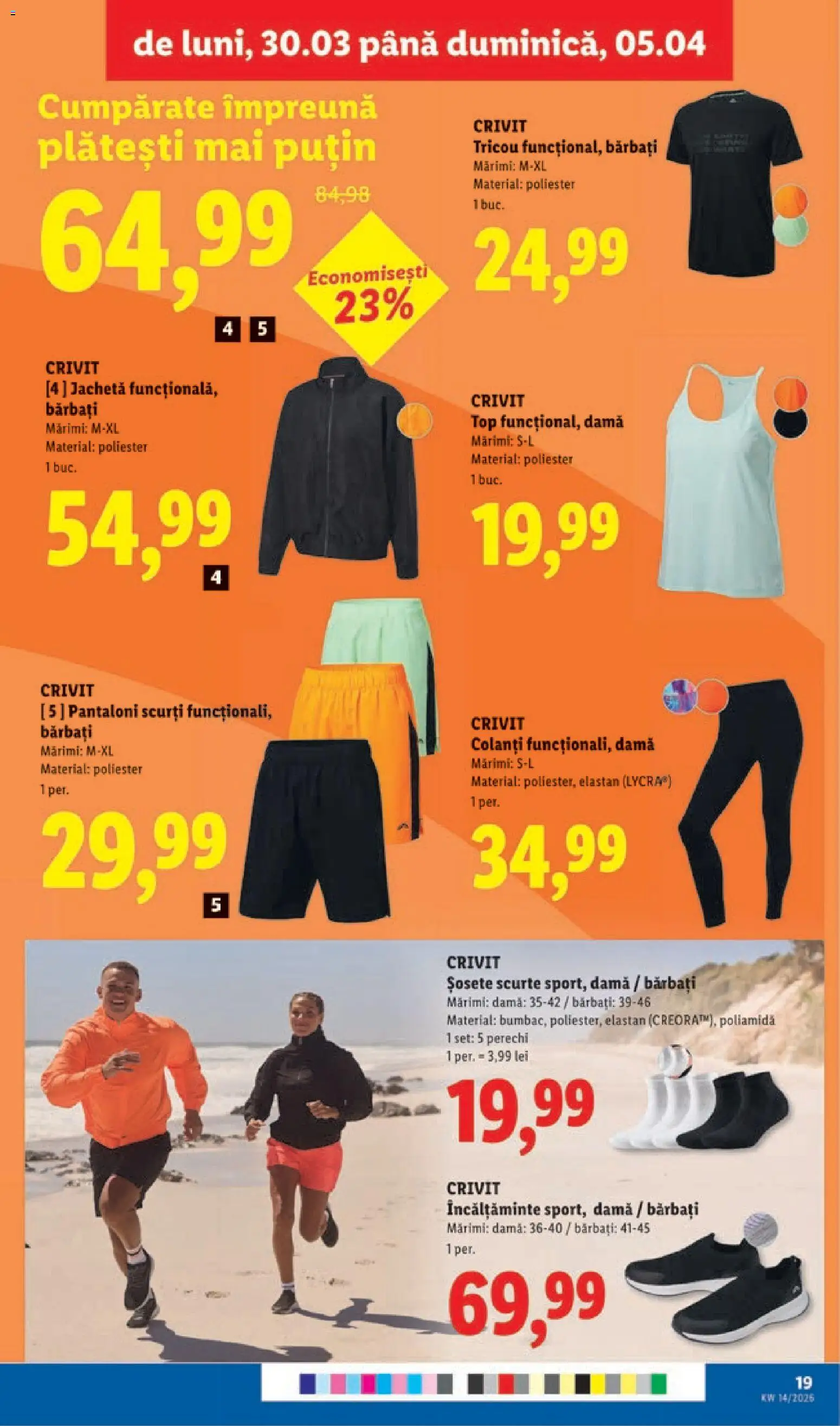 Noul catalog Lidl – valabil de la 30.03.2026 | Pagină: 19 | Produse: Jachetă, Top, Tricou, Colanți