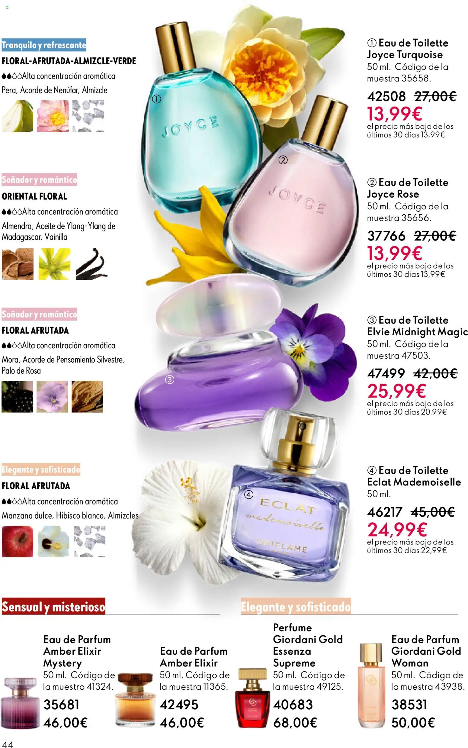Oriflame - Catálogo Campaña 4 │ válido desde el 11.03.2026 | Página: 44 | Productos: Eau de toilette, Aceite, Manzana, Eau de parfum