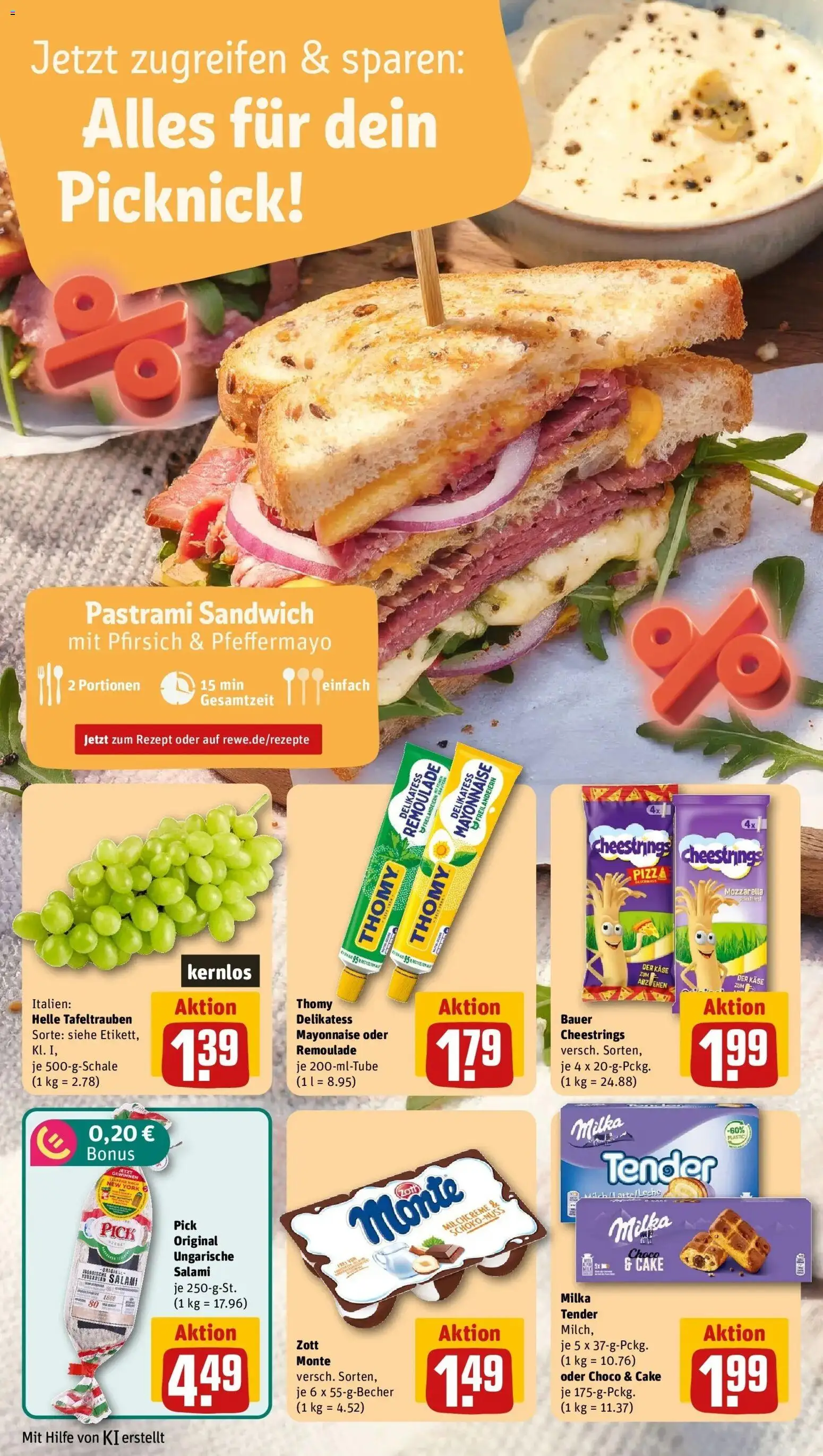 REWE Prospekt ab 10.08.2026 zum Blättern » Angebote | Seite: 10 | Produkte: Käse, Mayonnaise, Pfirsich, Pizza