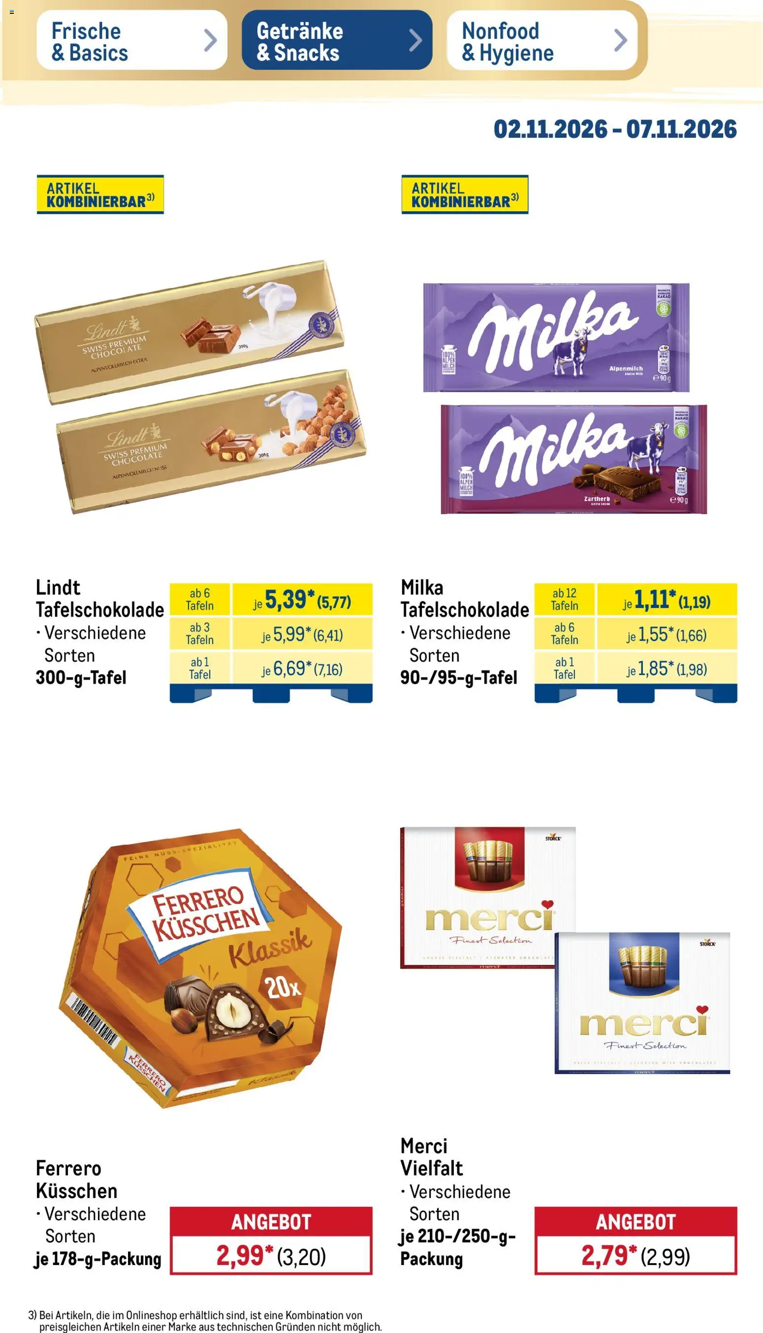 Metro Black Friday – gültig ab 02.11.2026 | Seite: 25 | Produkte: Merci, Milch, Milka, Lindt