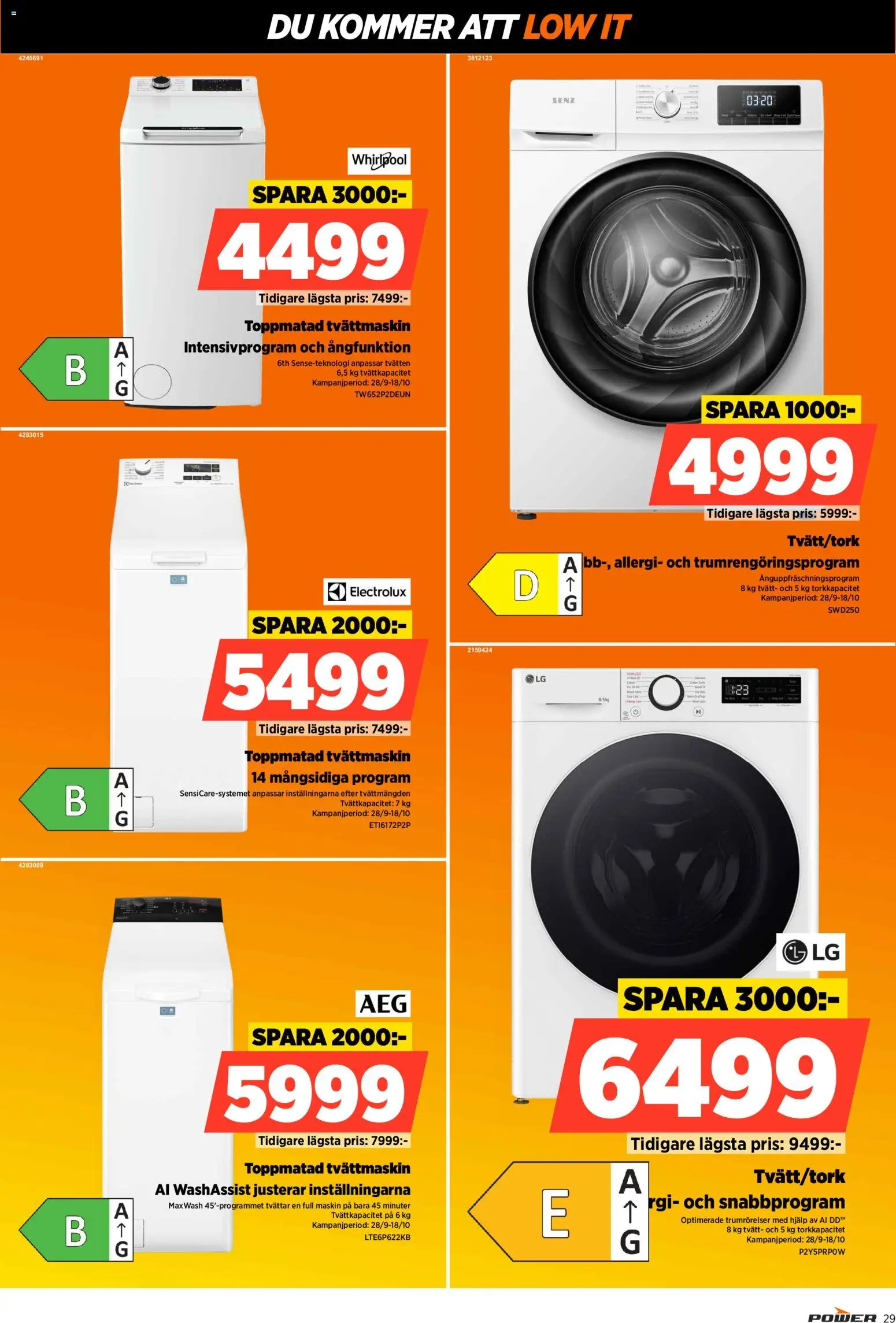 Power reklamblad aktuell från 28/09/2026 | Sida: 29 | Produkter: Tvättmaskin
