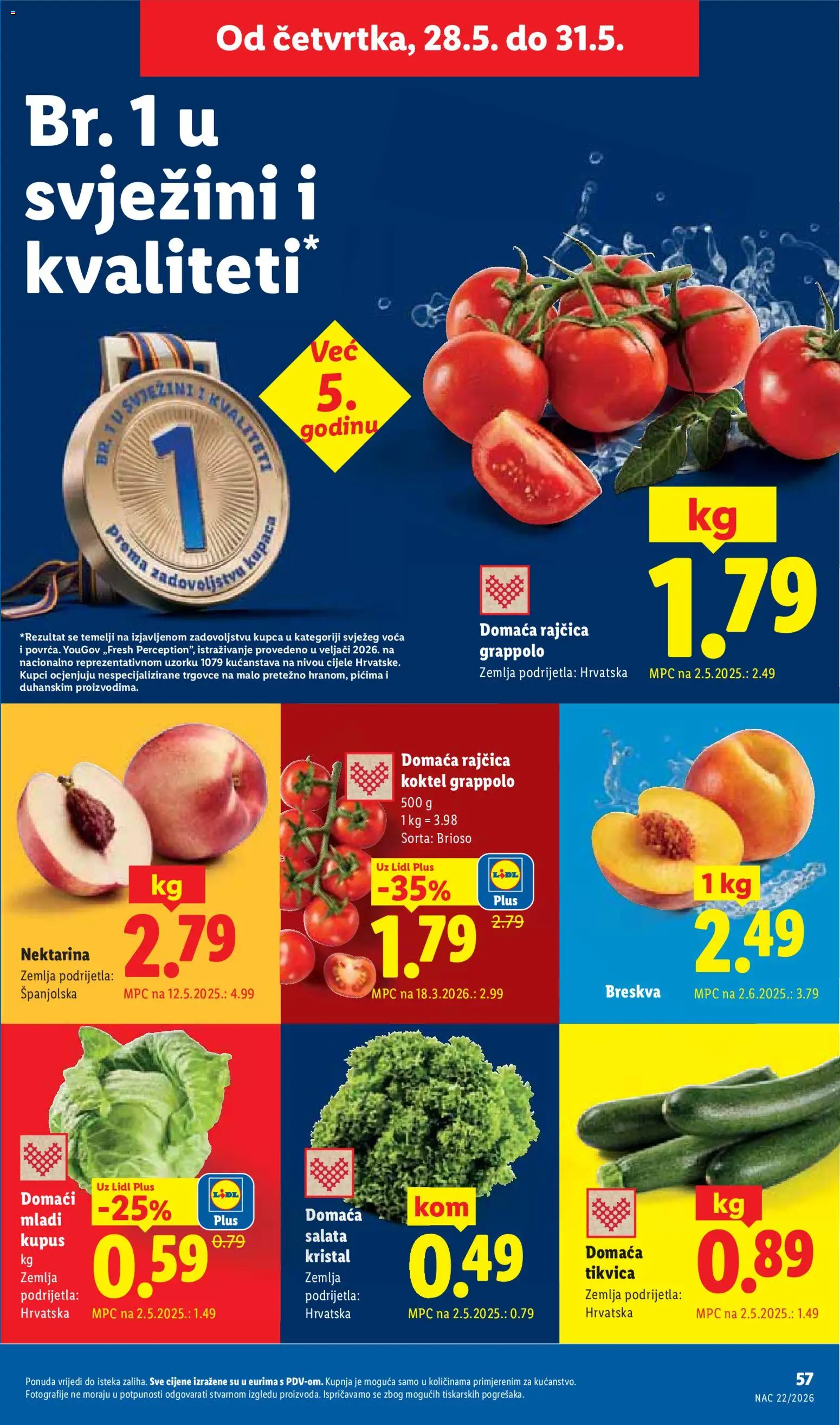 Lidl katalog | vrijedi od 25.05.2026 | Stranica: 57 | Proizvodi: Salata, Breskva, Kupus, Nektarina
