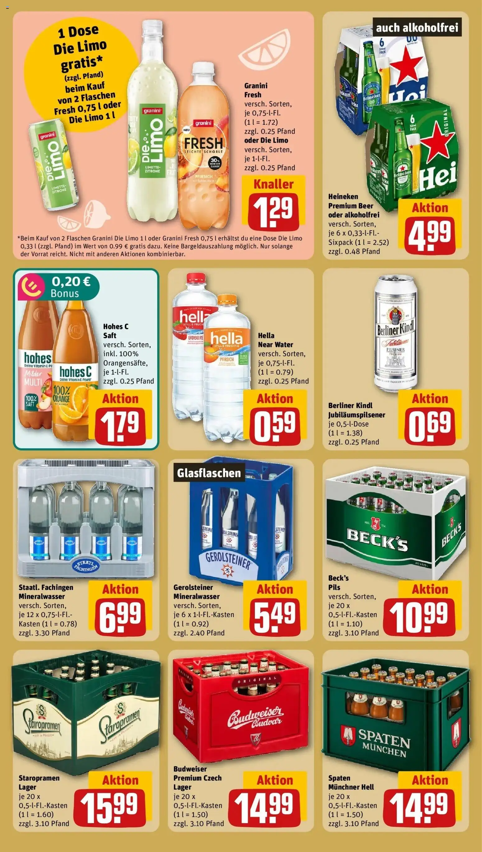 REWE Prospekt ab 21.09.2026 zum Blättern » Angebote | Seite: 22 | Produkte: Pils, Pfirsich, Granini die limo, Gerolsteiner