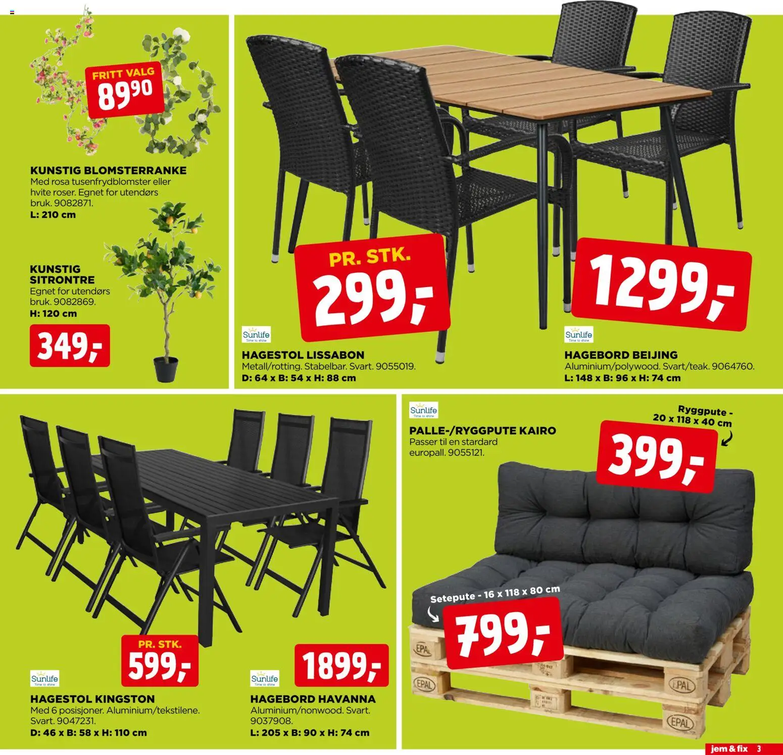{H1} | Side: 3 | Produkter: Hagebord, Hagestol