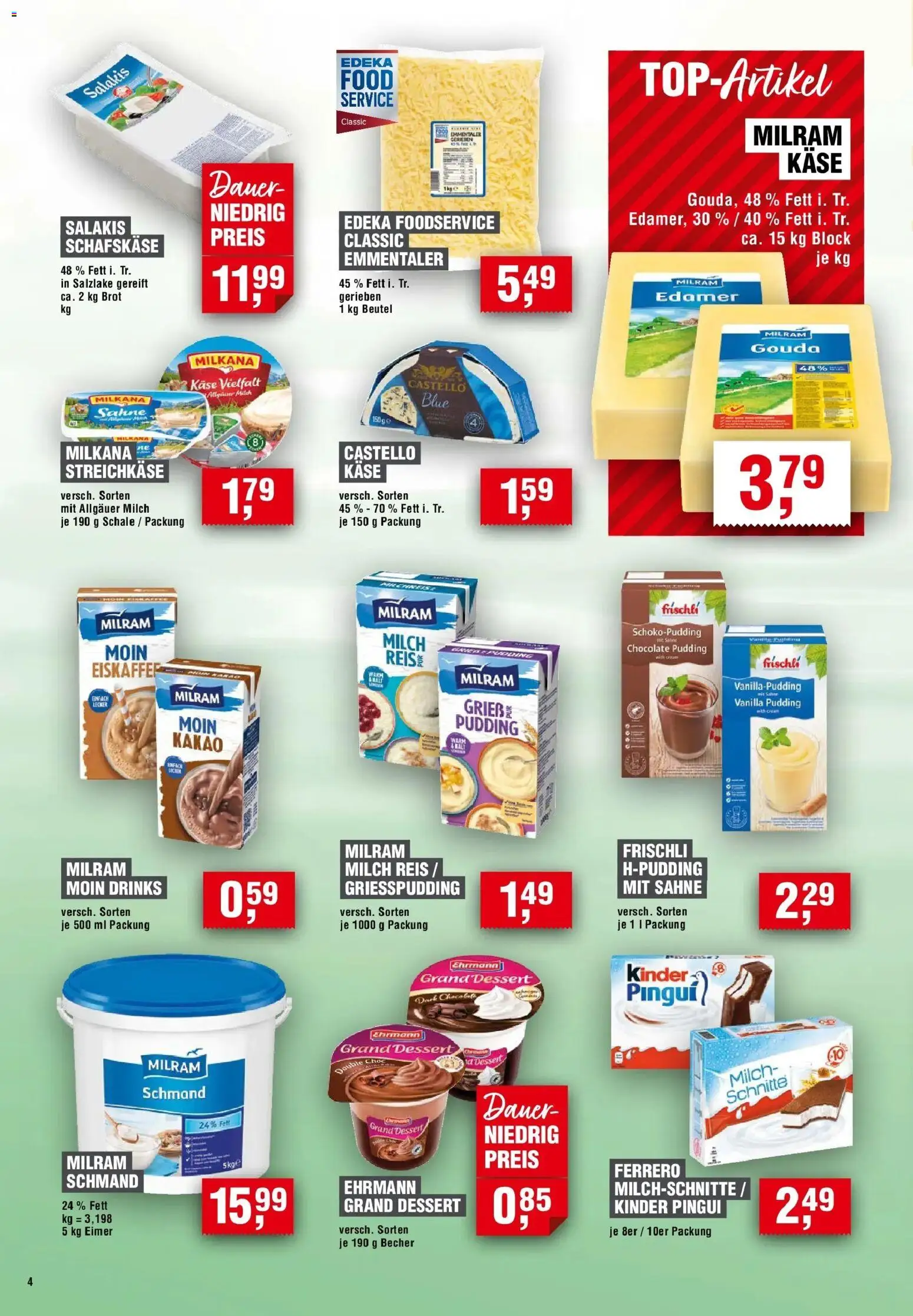 Edeka Prospekt Naumburg (Saale) (ab 27.08.2026) » Angebote Online | Seite: 4 | Produkte: Ehrmann grand dessert, Pudding, Milram, Schafskase