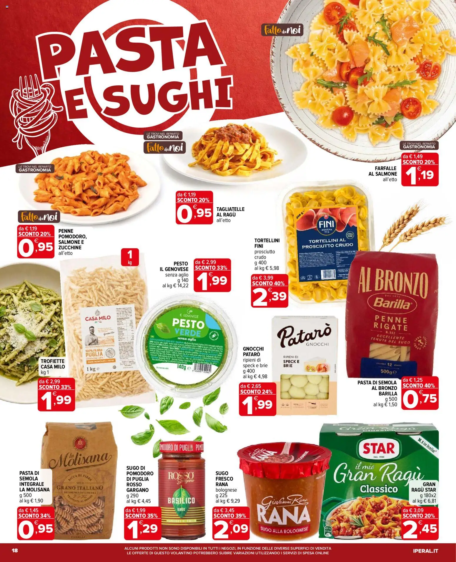 Volantino Iperal del 20.05.2026 | Pagina: 18 | Prodotti: Speck, Tagliatelle, Ragú, Penne
