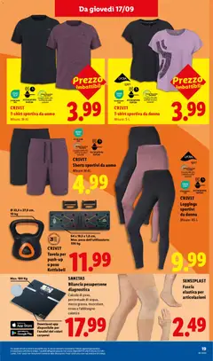 Anteprima del volantino Leggings sportivi da donna, Leggings sportivi da donna CRIVIT valido a partire dal 17/09/2026 | Pagina: 25 | Prodotti: Leggings, T-shirt, Bilancia
