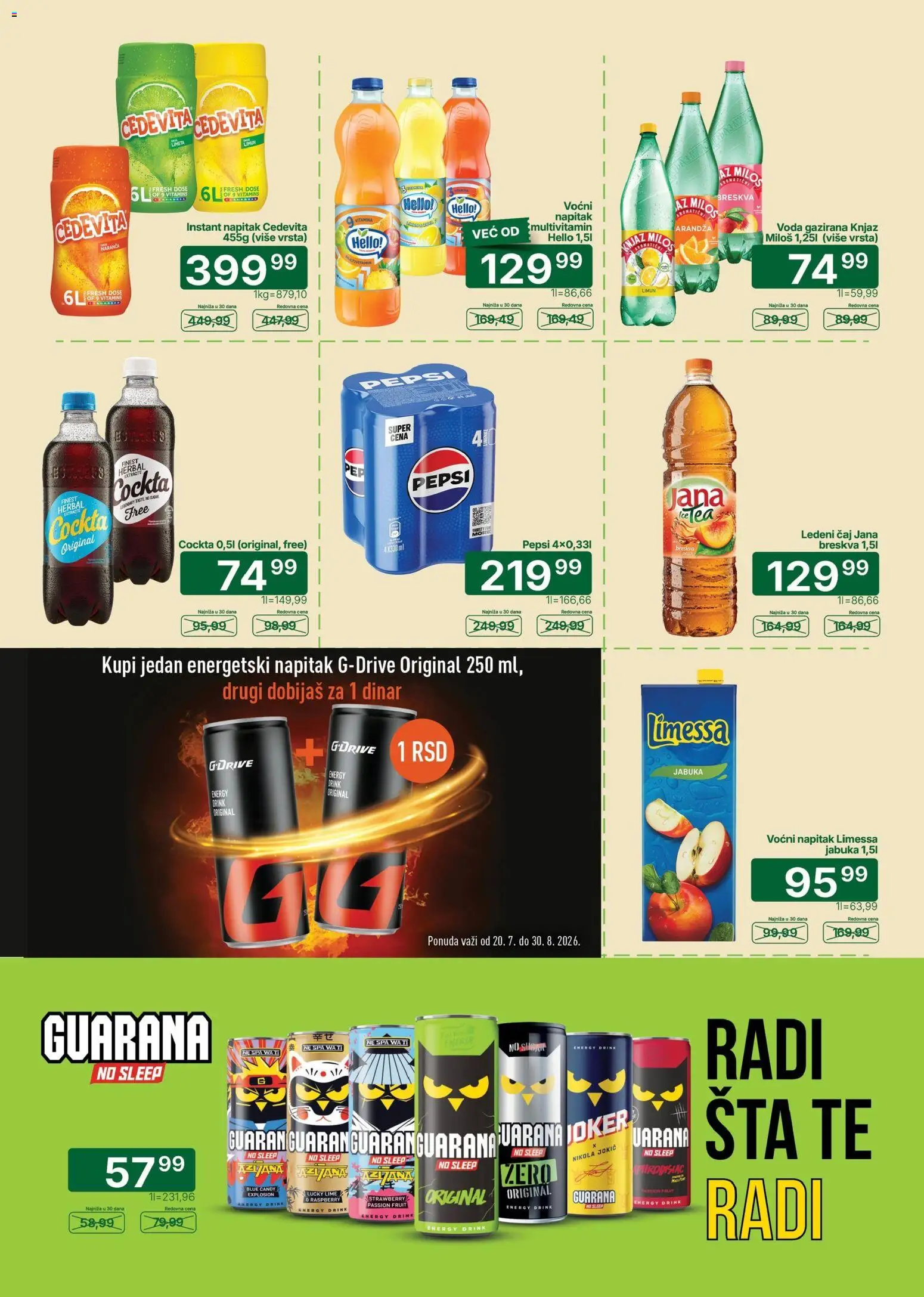 Univerexport katalog - važi od 03.08.2026 | Strana: 22 | Proizvode: Ledeni čaj, Cedevita, Guarana, Breskva