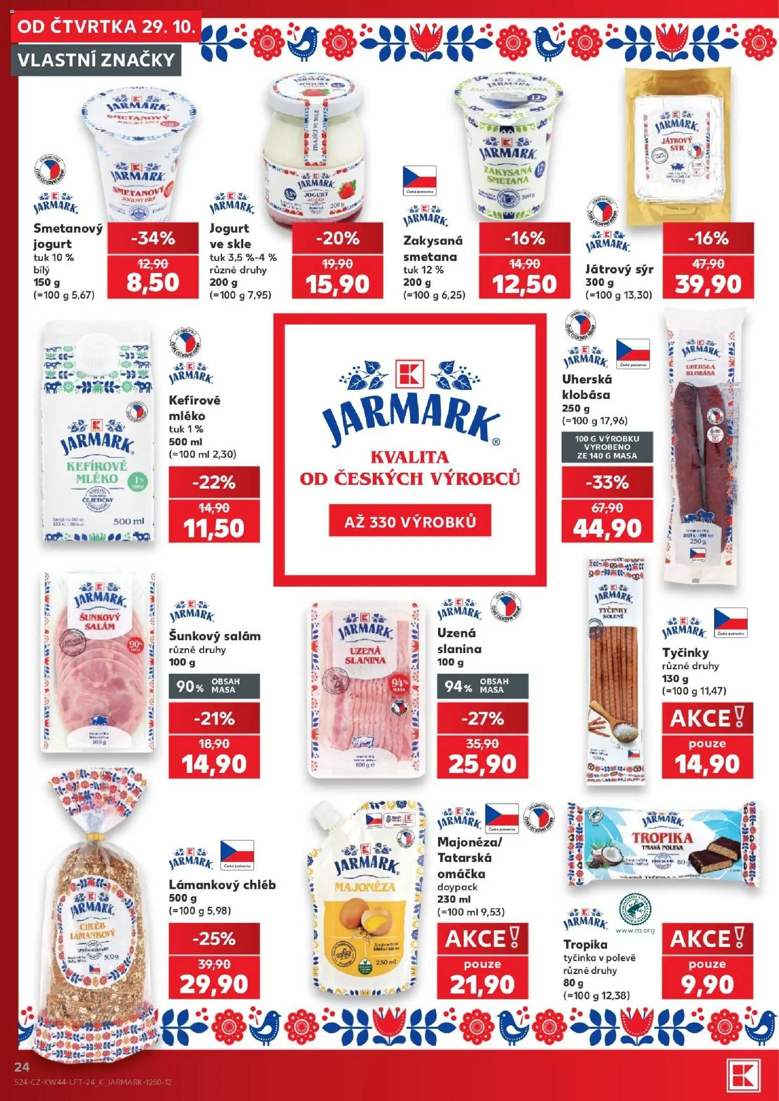 Kaufland leták - Brno od 29.10.2026 | Strana: 24 | Produkty: Sýr, Klobása, Zakysaná smetana, Tatarská omáčka