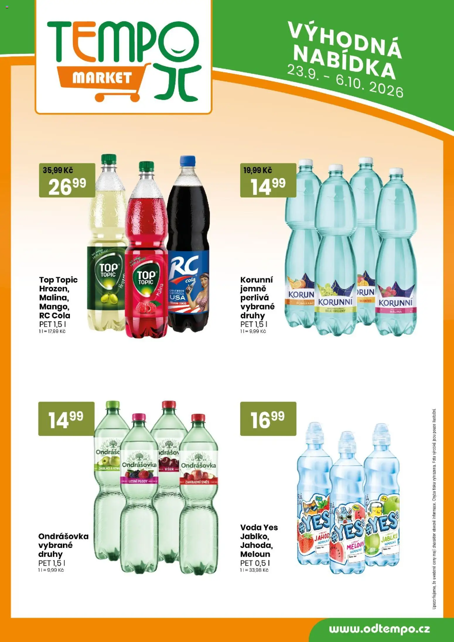 TEMPO leták - market od 23.09.2026 | Strana: 12 | Produkty: Mango, Bílé hrozny, Lesní plody, RC Cola