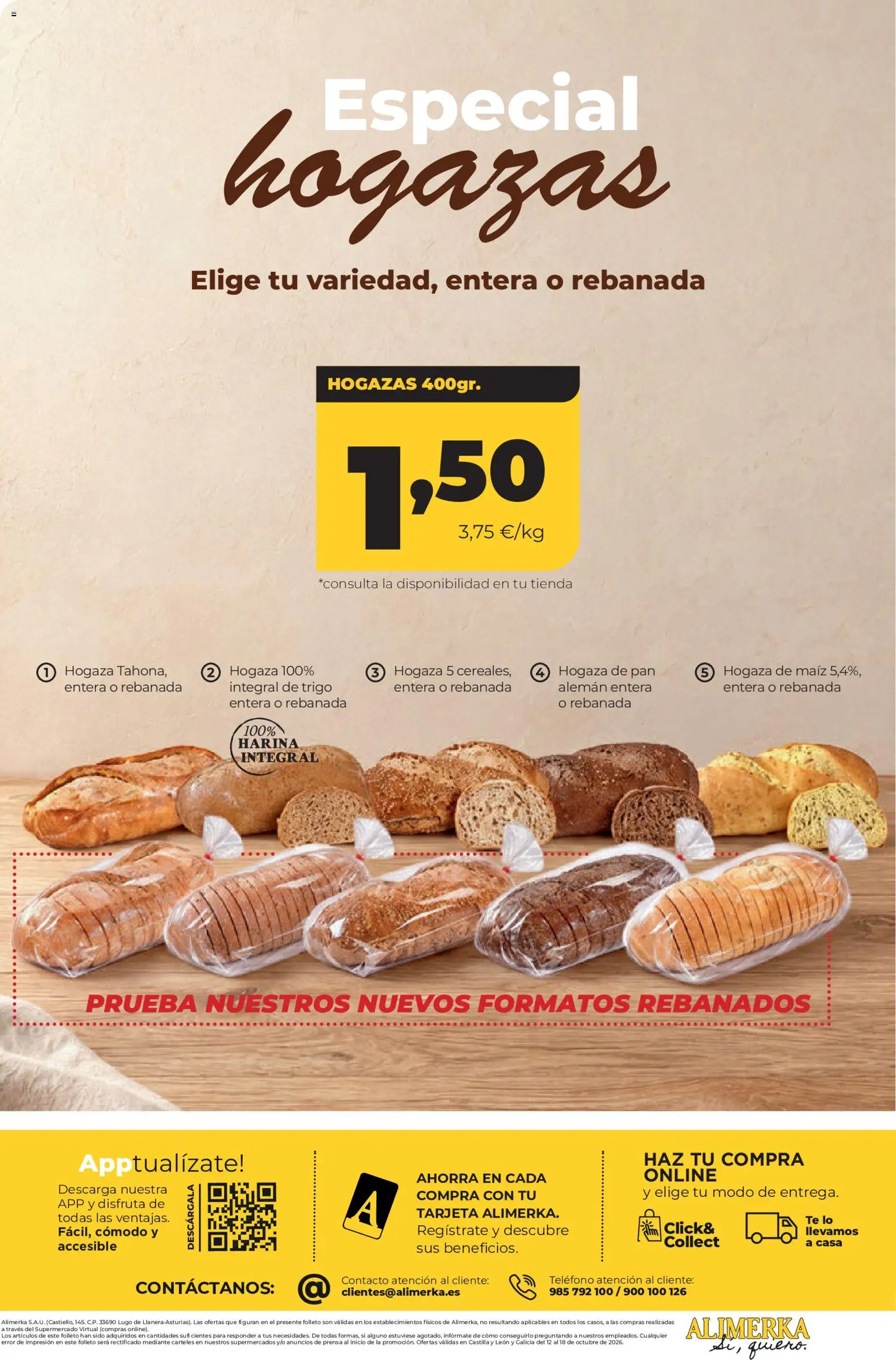 Alimerka folleto Castilla y León │ válido desde el 12/10/2026 | Página: 18 | Productos: Maíz, Té, Prensa, Hogazas