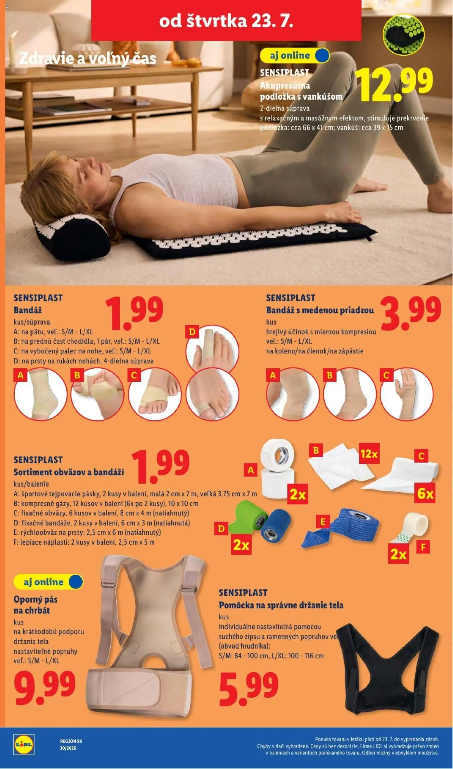 Nové Lidl akcie – leták je platný od 20.07.2026 | Strana: 98 | Produkty: Pás, Vankúš