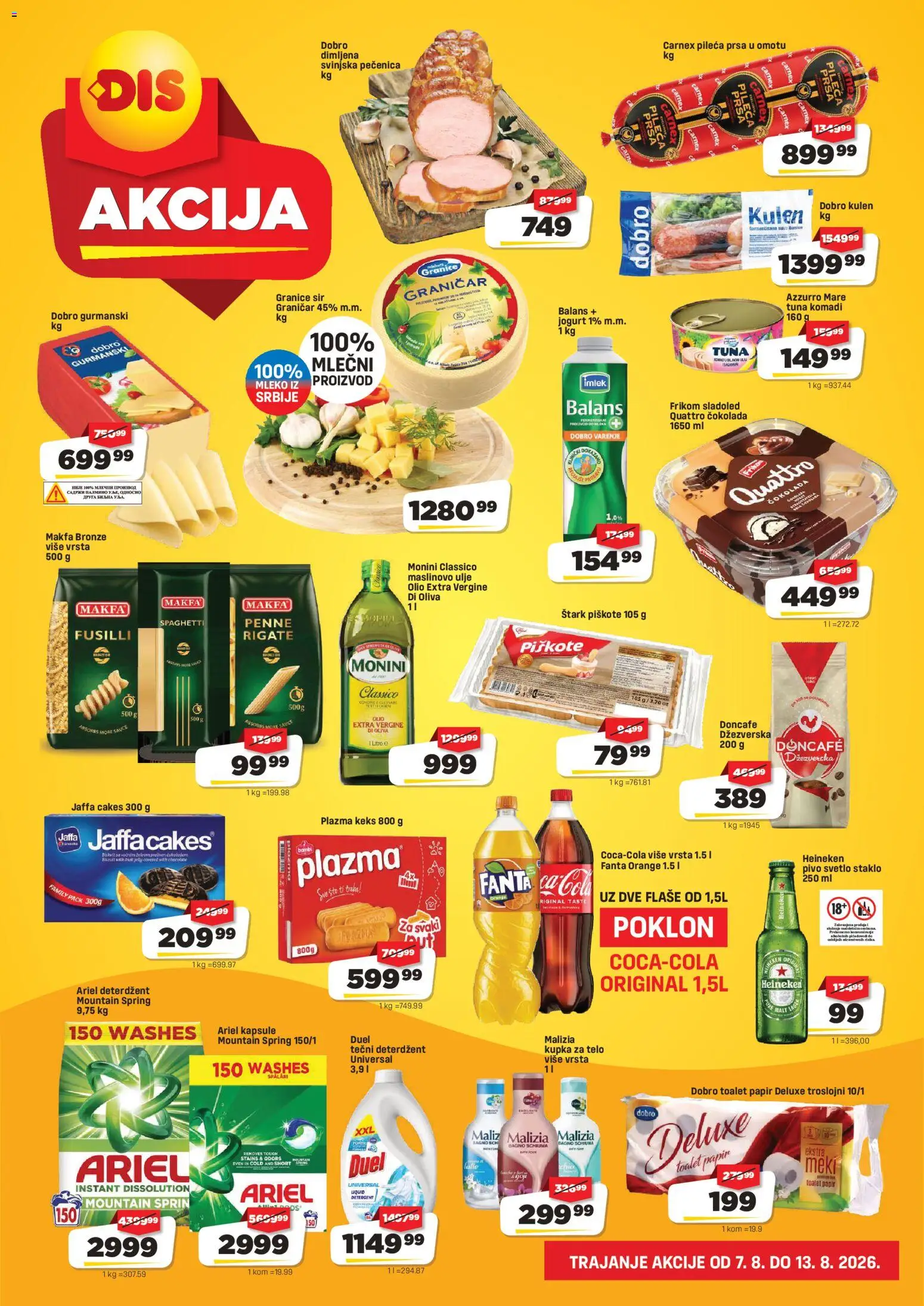 DIS katalog - važi od 07.08.2026 | Strana: 2 | Proizvode: Tečni deterdžent, Tuna, Fanta, Čokolada