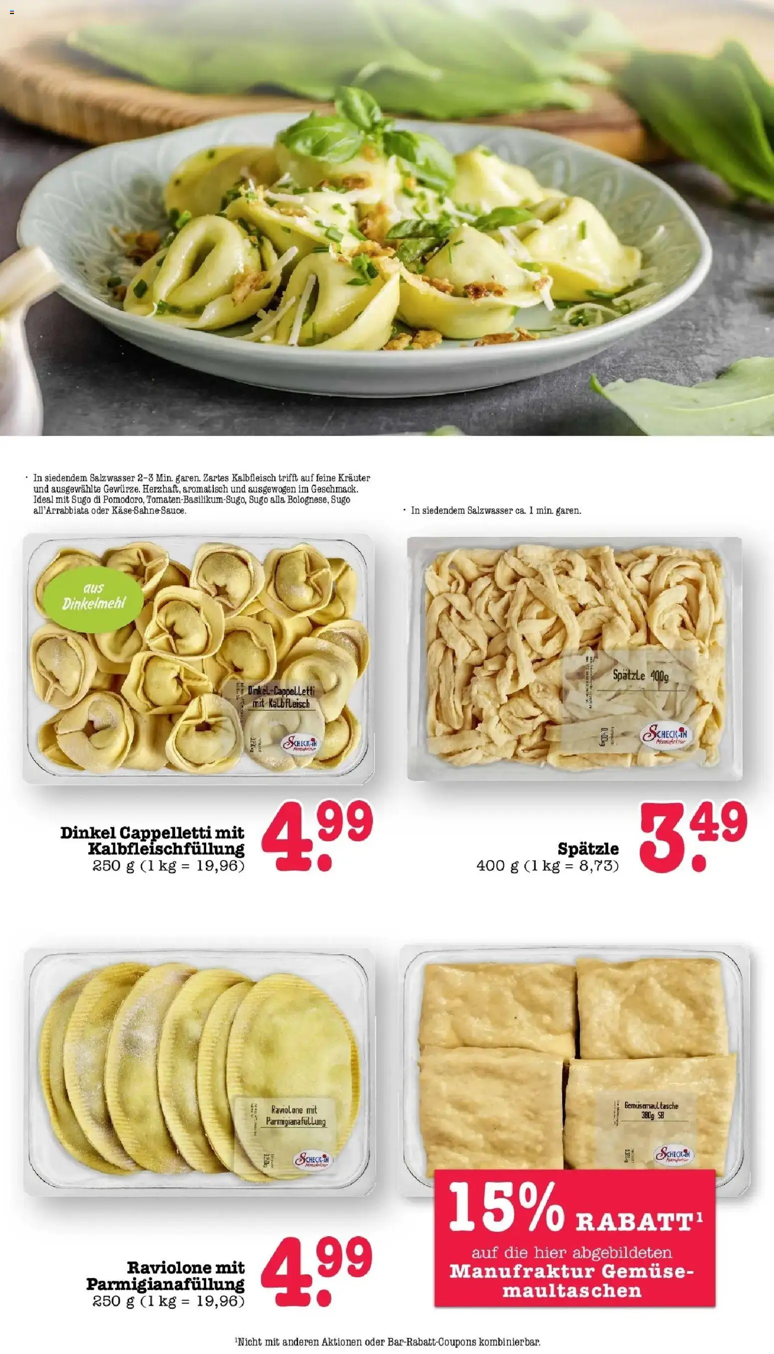 E center Prospekt Achern (ab 24.08.2026) zum Blättern | Seite: 3 | Produkte: Gemüse, Maultaschen