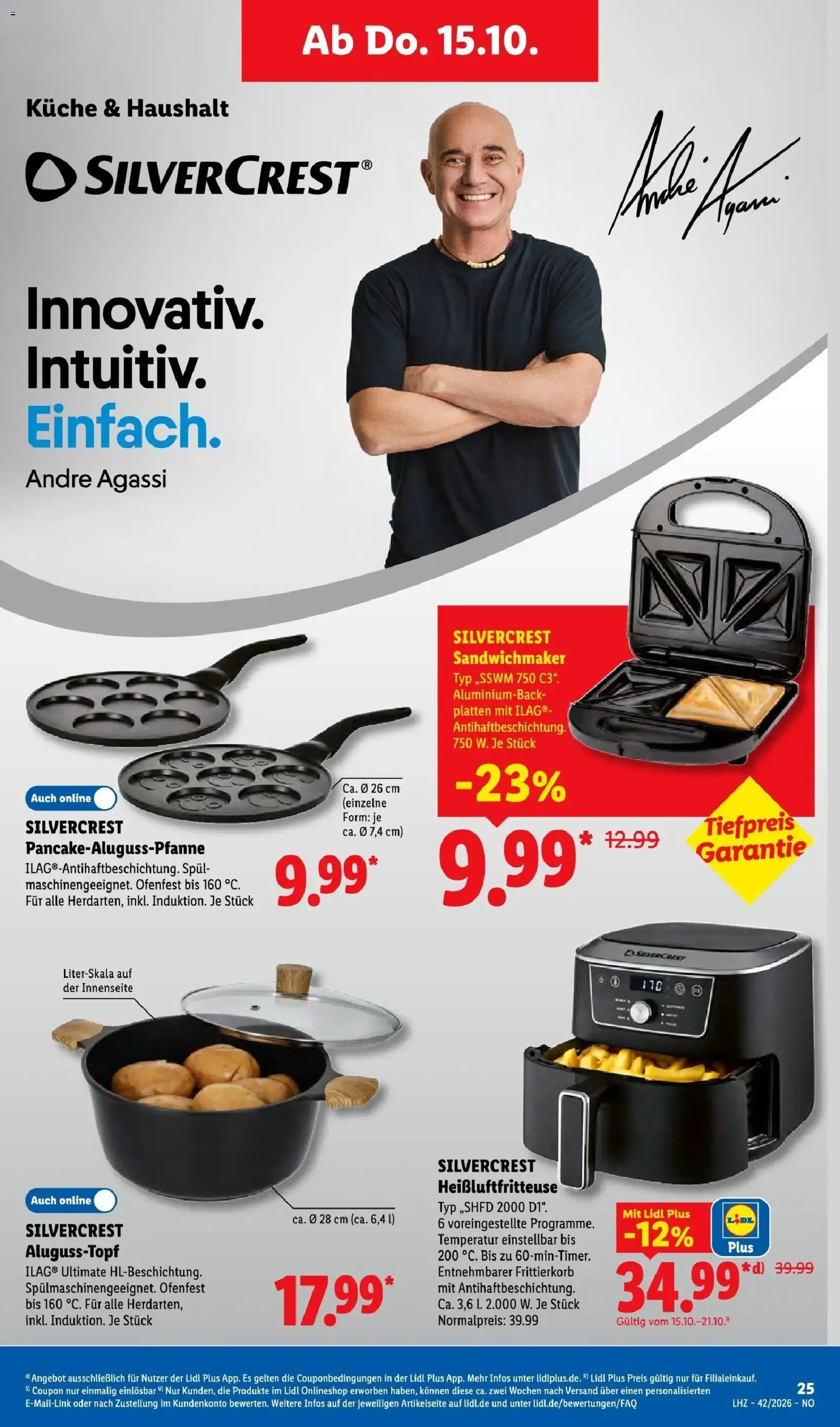 Lidl Prospekt Braunschweig (ab 12.10.2026) zum Blättern » Angebote | Seite: 39 | Produkte: Sandwichmaker, Küche, Heißluftfritteuse