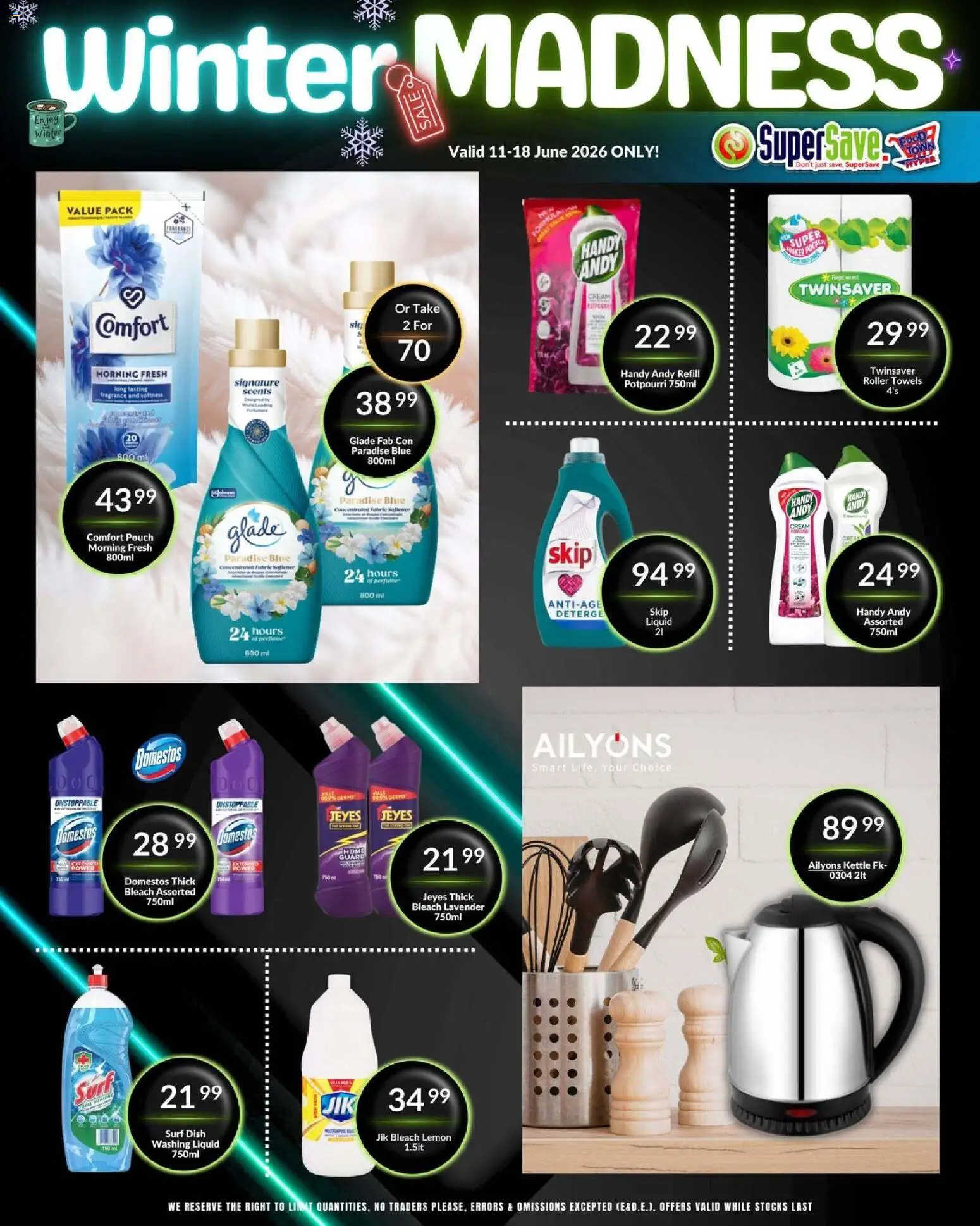 New Super Save catalogue – valid from 11.06.2026 | Page: 60 | Products: Kettle, Bleach, Cream, Fabric softener