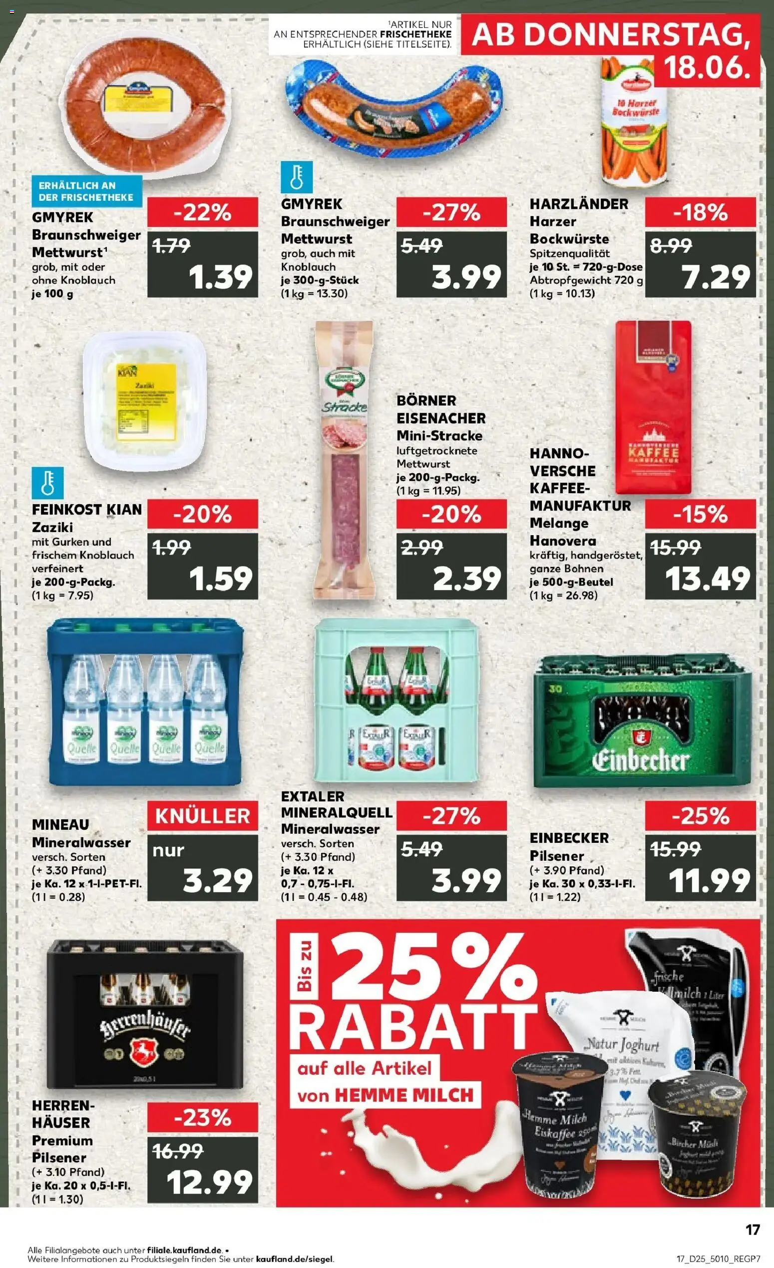 Kaufland Prospekt Hildesheim – gültig ab 14.06.2026 | Seite: 26 | Produkte: Joghurt, Kaffee, Mineralwasser, Knoblauch
