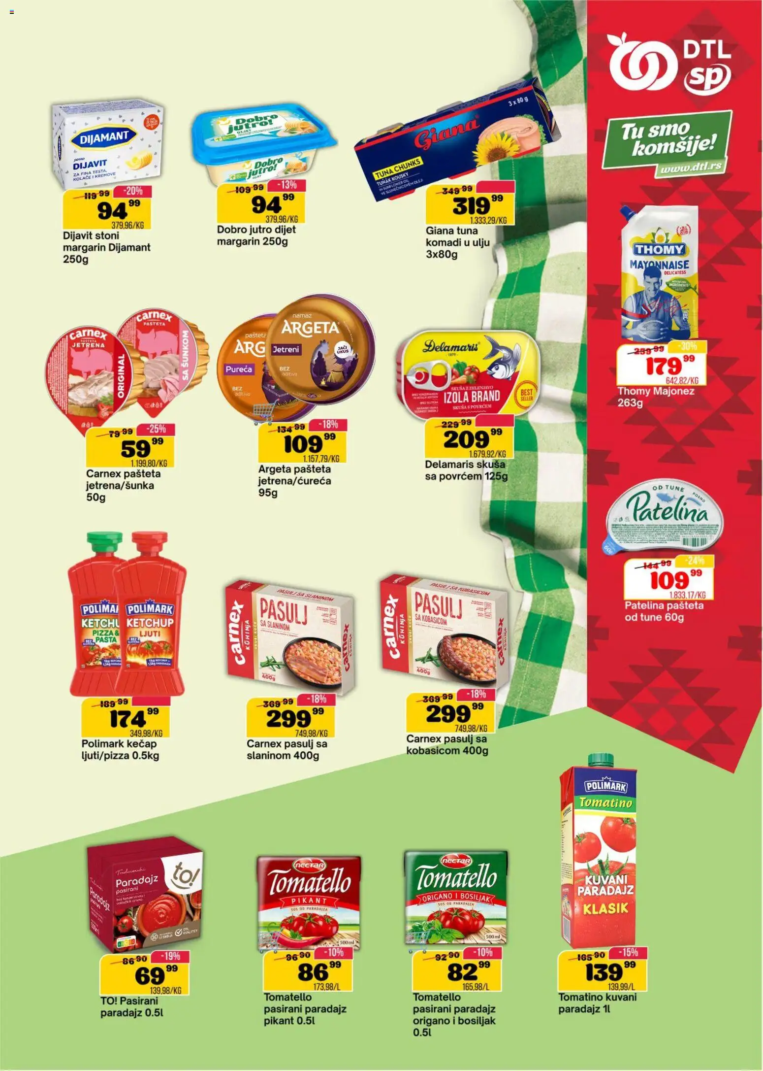 Senta Promet katalog - važi od 09.09.2026 | Strana: 7 | Proizvode: Tuna, Pasirani paradajz, Sos, Paradajz
