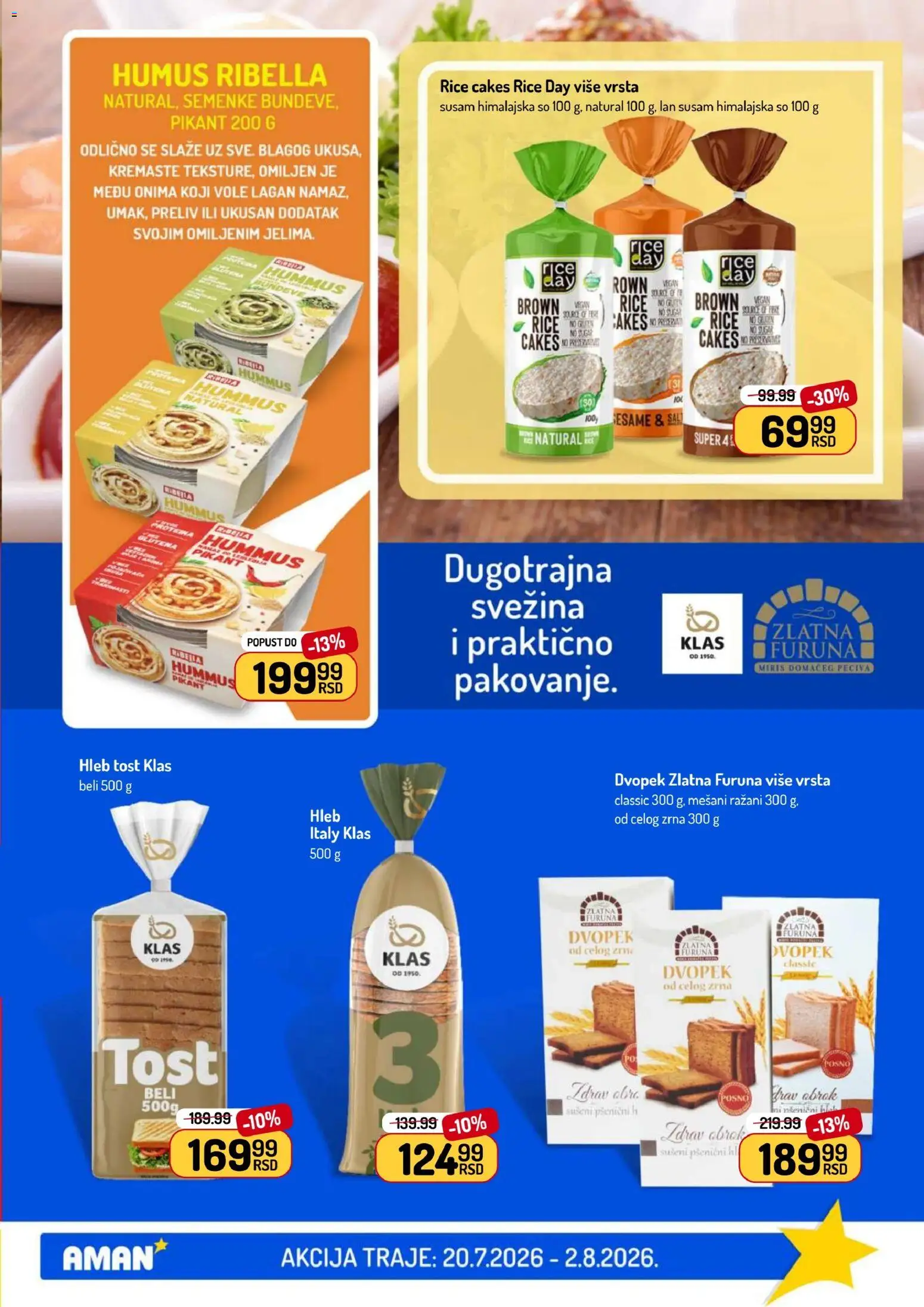 Aman katalog - važi od 20.07.2026 | Strana: 23 | Proizvode: Šal, Miris, Hummus, Hleb