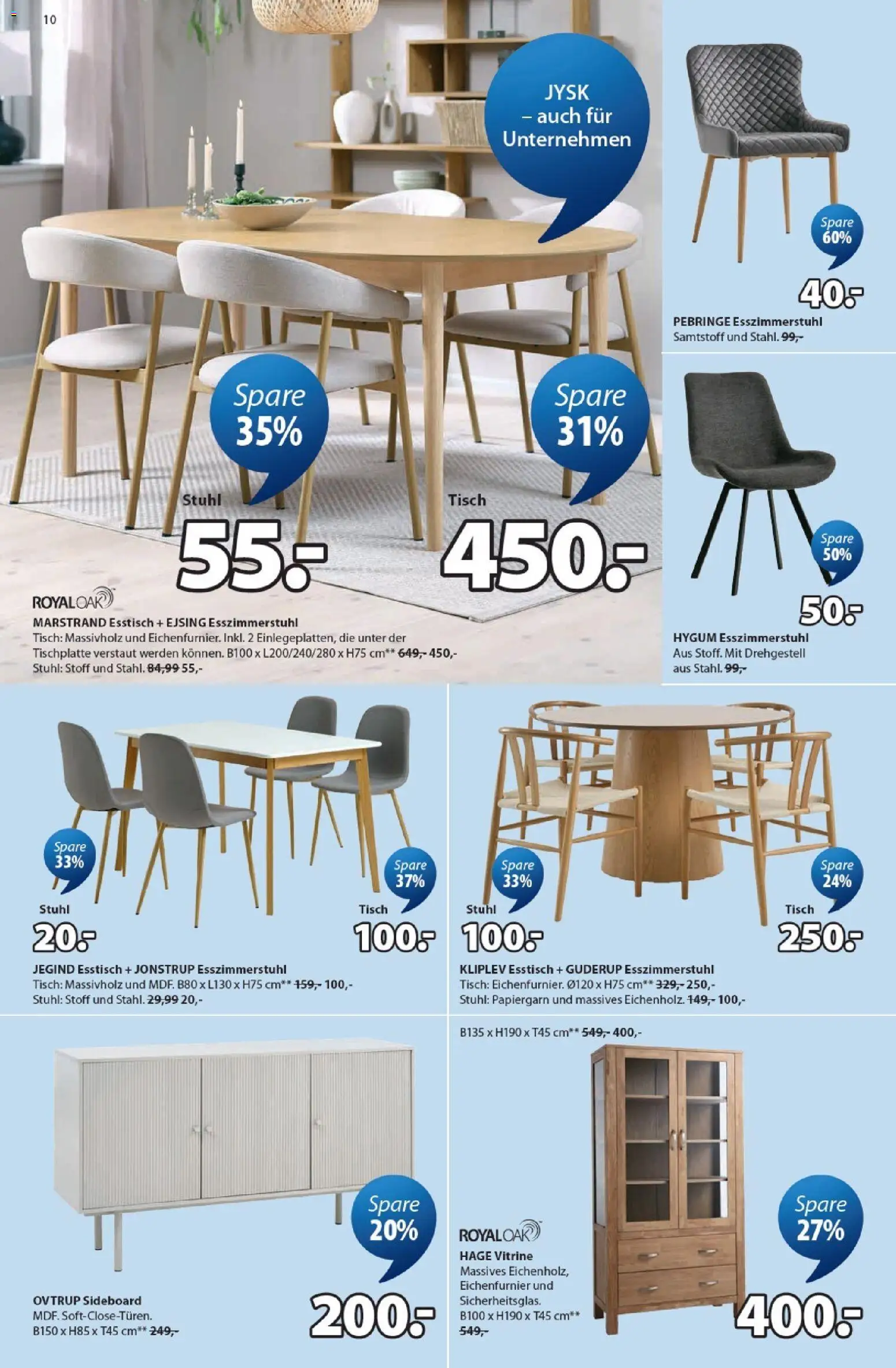 Prospekt JYSK – gültig ab 16.08.2026 | Seite: 10 | Produkte: Esstisch, Vitrine, Tisch, Stuhl