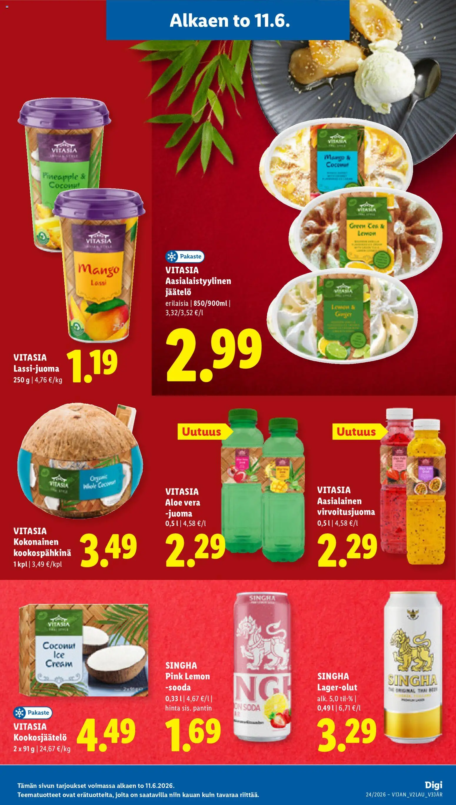 Lidl tarjoukset - Rovaniemi – voimassa 11.06.2026 alkaen | Sivu: 11 | Tuotteet: Kokonainen, Mango, Kookospähkinä, Jäätelö
