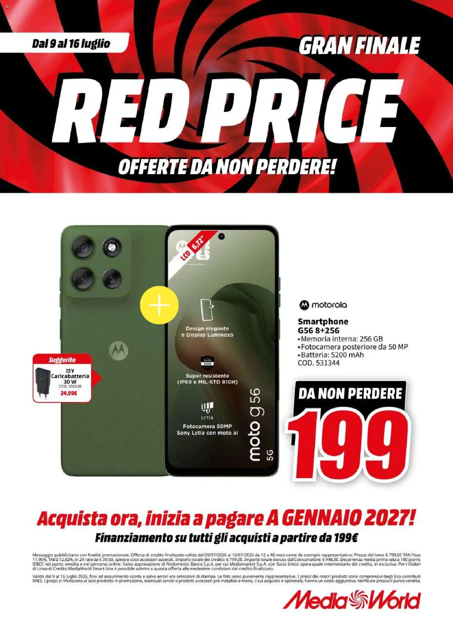 Volantino Media World del 09/07/2026 | Pagina: 27 | Prodotti: Smartphone, Fotocamera, Batteria