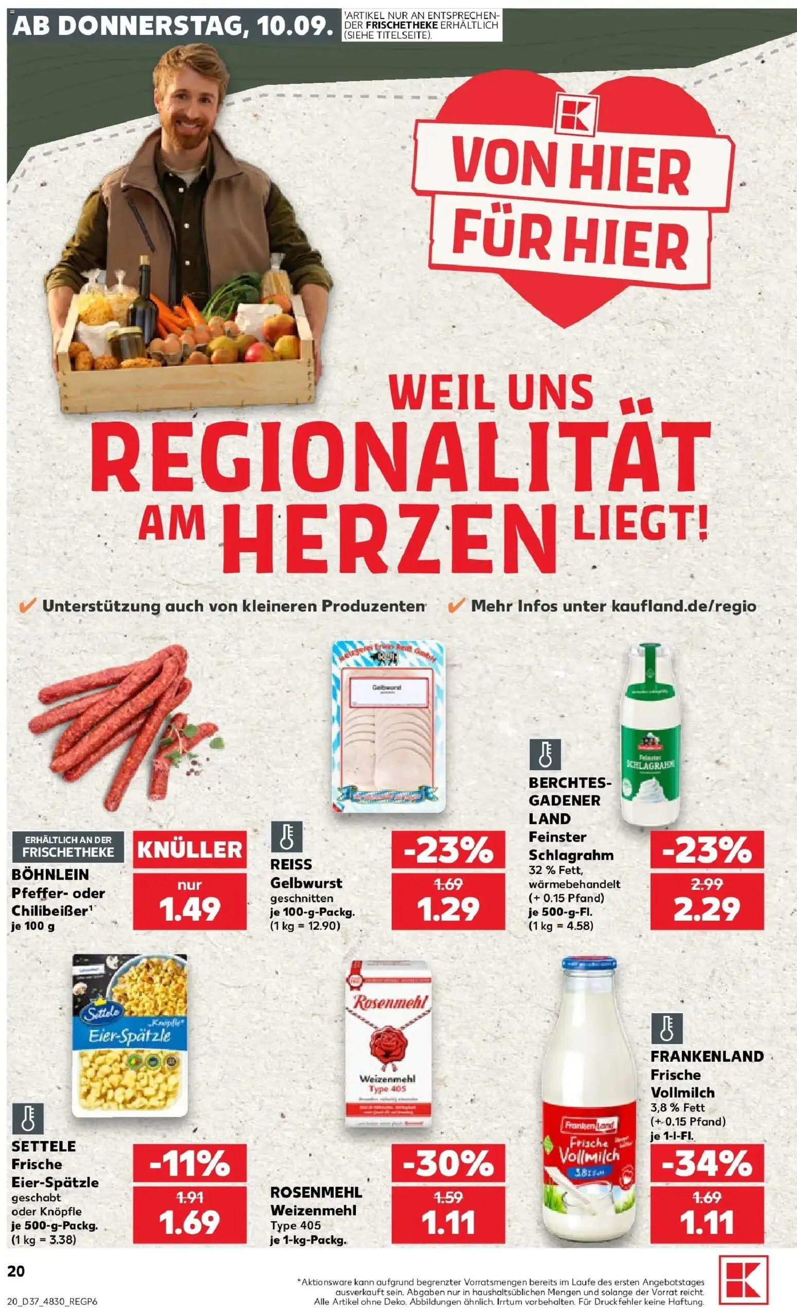 Prospekt Kaufland ab 10.09.2026 » Angebote Online zum Blättern | Seite: 20 | Produkte: Weizenmehl, Pfeffer