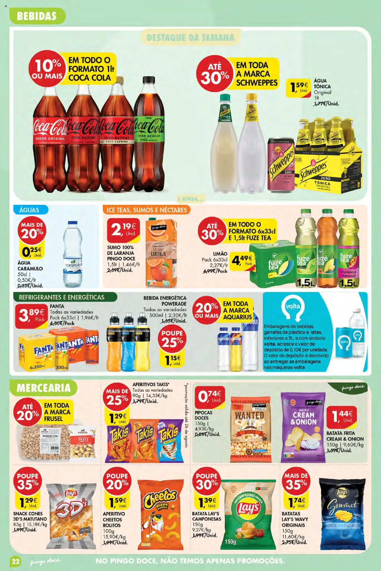 Pingo Doce Poupe Esta Semana Açores │ válido de 13/08/2026 | Página: 22 | Produtos: Batatas, Água tónica, Sumo, Doces