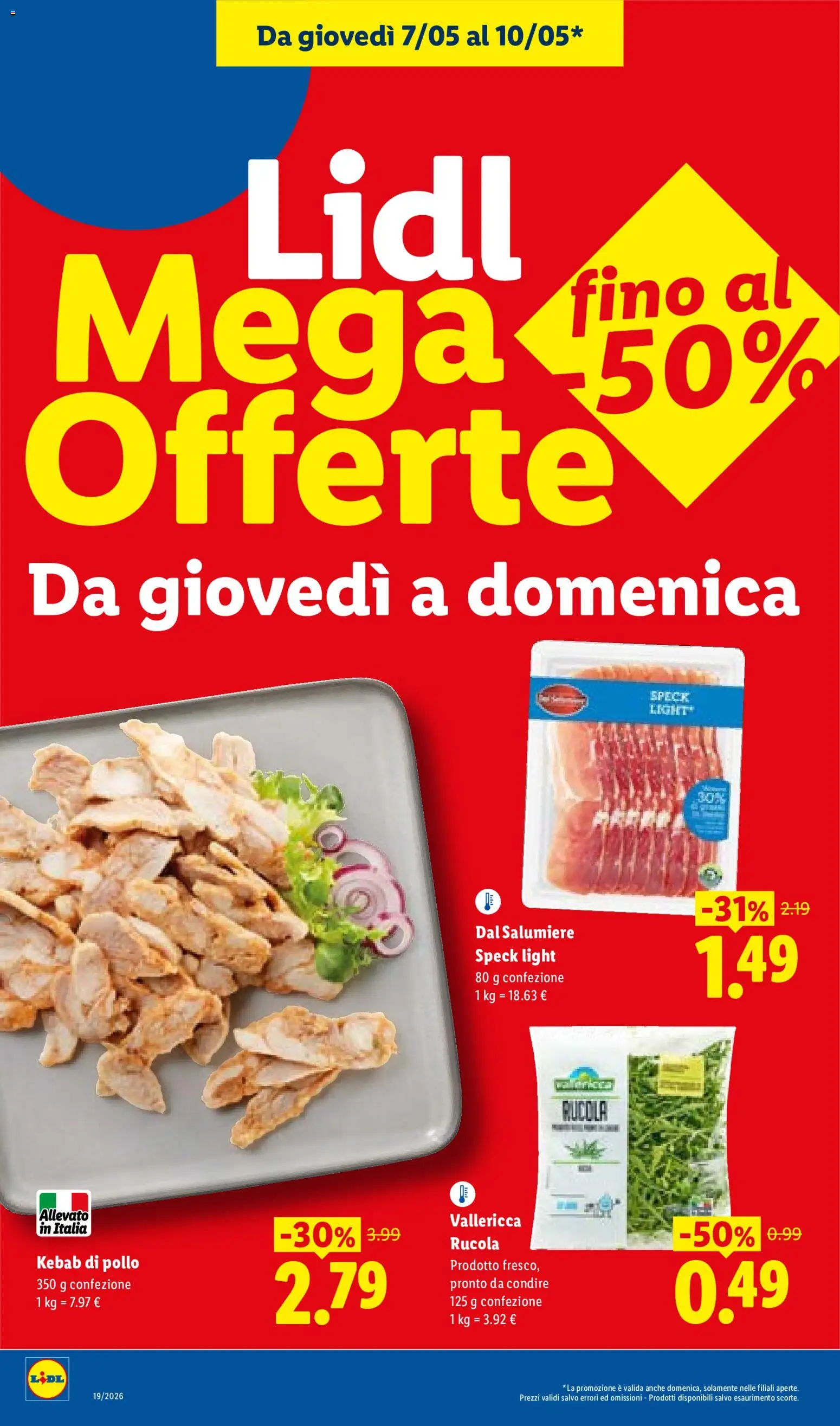 Volantino Lidl del 07.05.2026 | Pagina: 6 | Prodotti: Speck, Pollo, Rucola