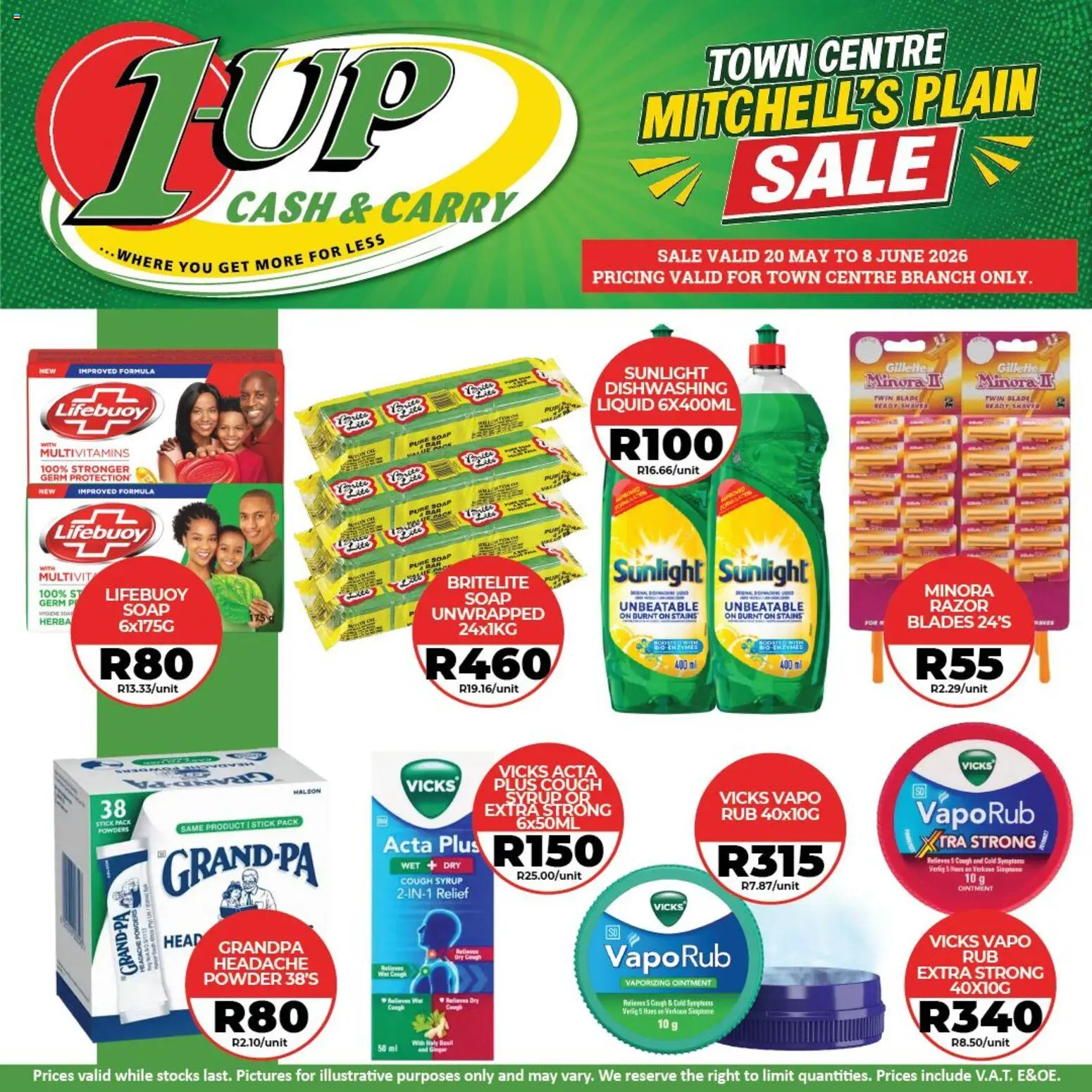 New 1UP Cash & Carry catalogue – valid from 20.05.2026 | Page: 2 | Products: Multivitamins, Cough syrup, Powder, Soap