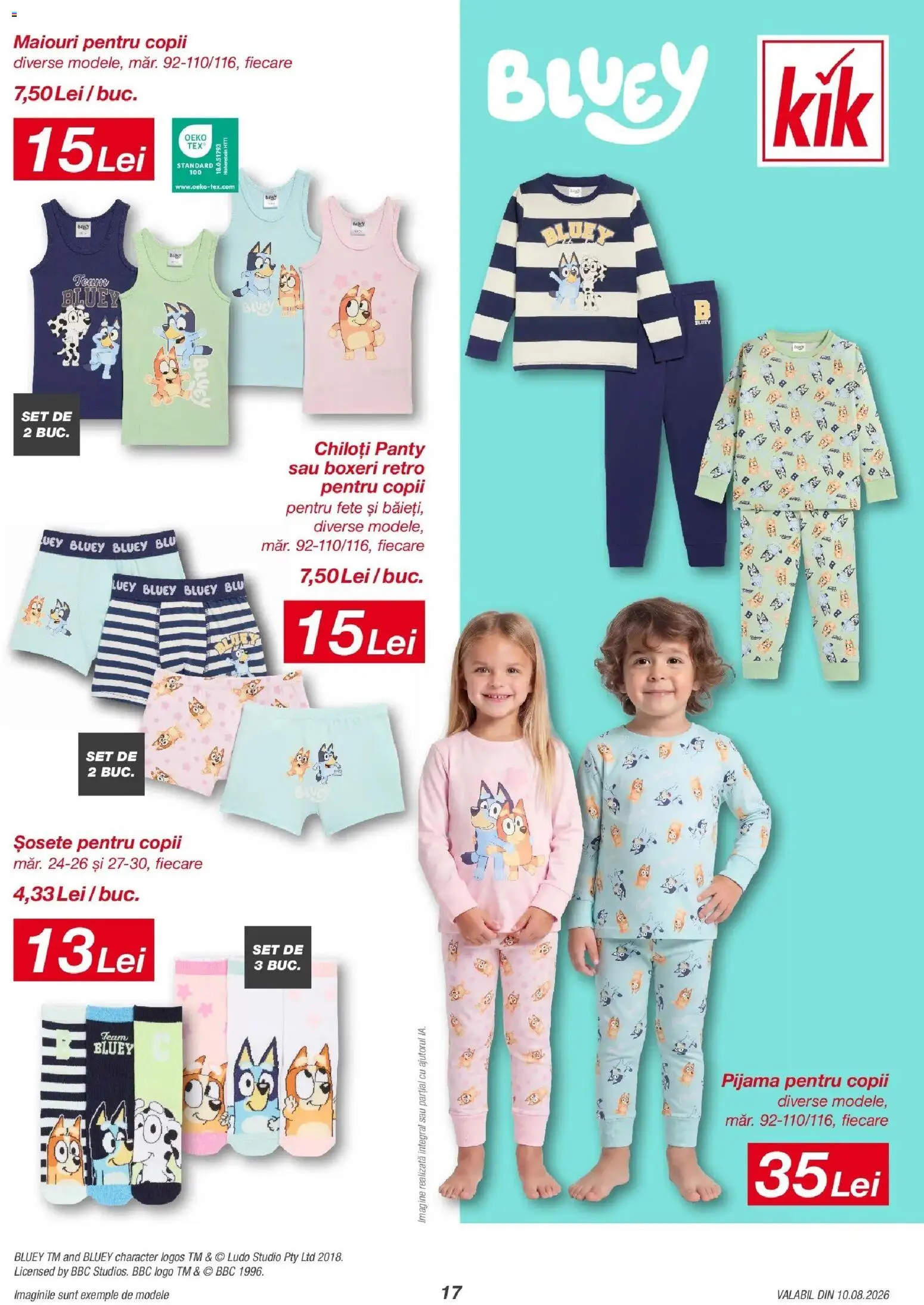 Kik catalog 10.08.2026 - Online magazin Romania | Pagină: 17 | Produse: Pijamă, Chiloți, Șosete, Boxeri