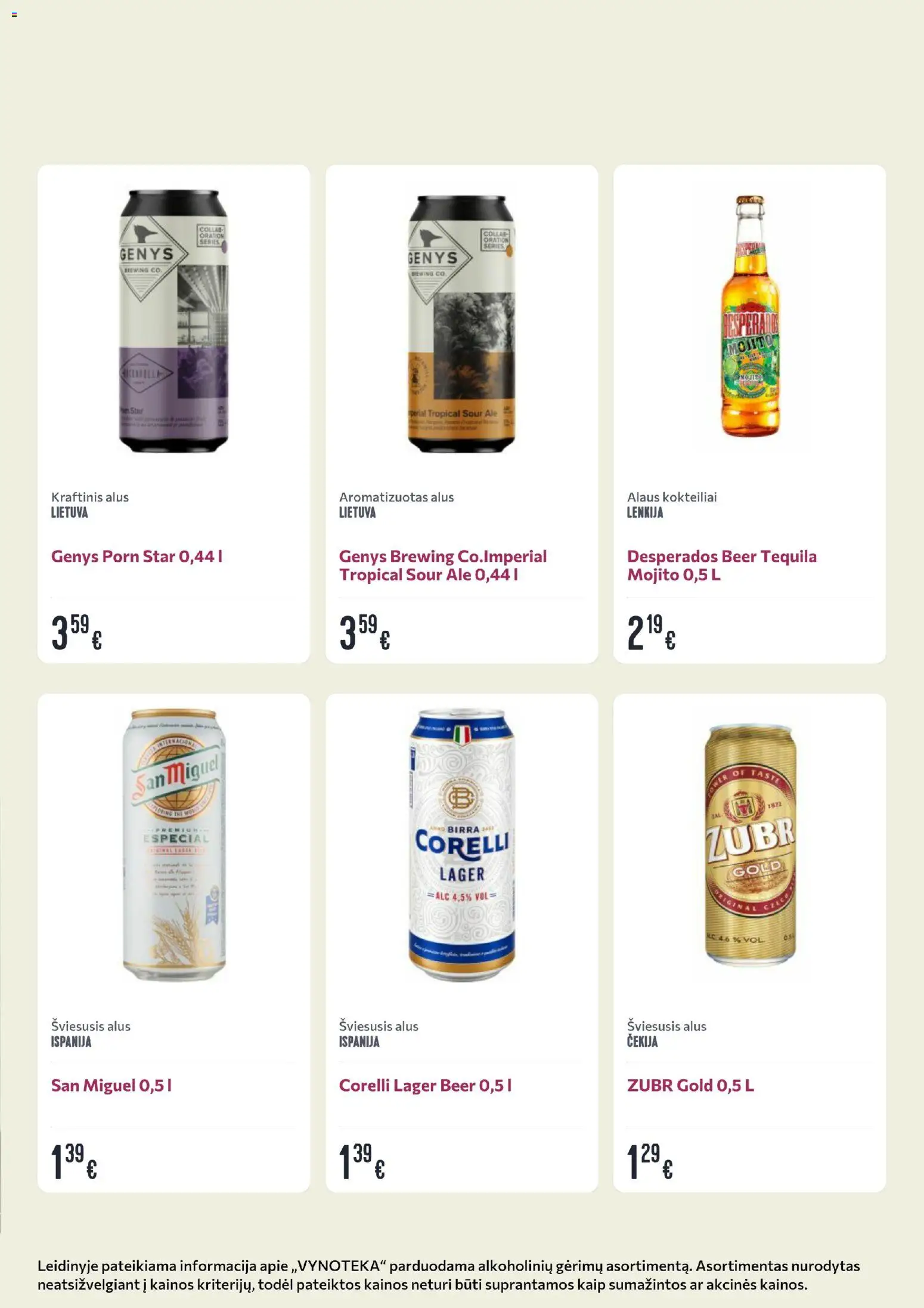 VYNOTEKA akcijos nuo 2026.10.19 | Puslapis: 21 | Prekių: Kokteiliai, Desperados, Alus