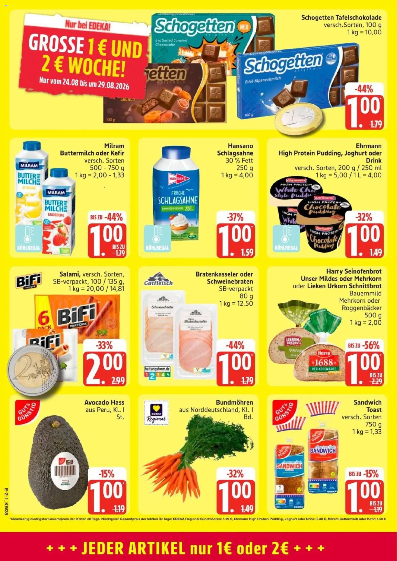 Edeka Prospekt Hamburg – gültig ab 23.08.2026 | Seite: 2 | Produkte: Kefir, Butter, Bifi, Avocado