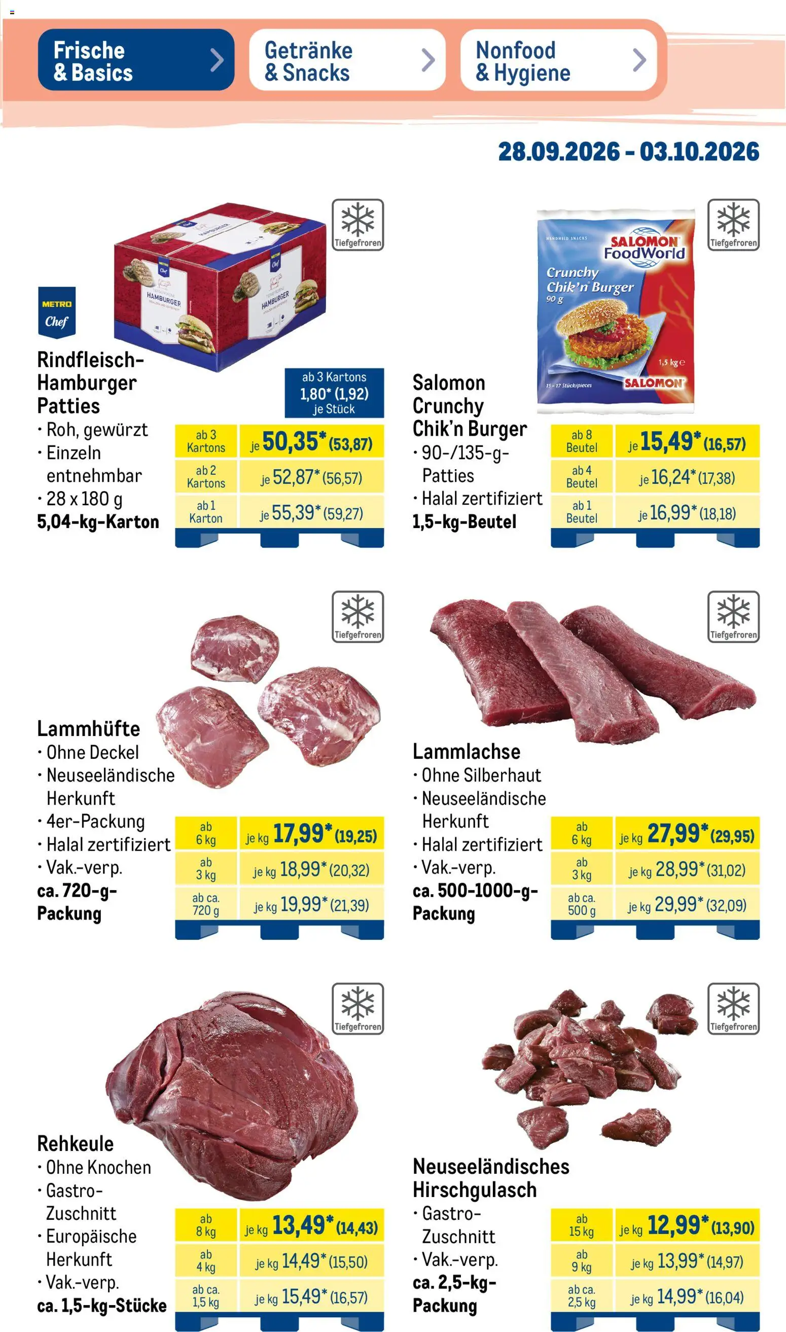 Metro Prospekt – gültig ab 28.09.2026 | Seite: 5 | Produkte: Burger, Rindfleisch