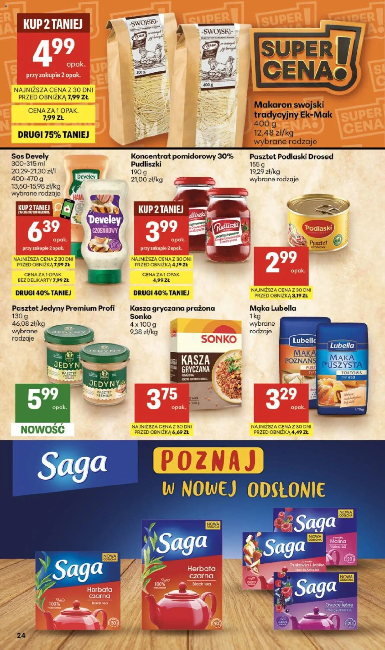 Delikatesy Centrum gazetka - Sklepy Własne od 27.08.2026 | Strona: 24 | Produkty: Malina, Makaron, Owoce, Sos