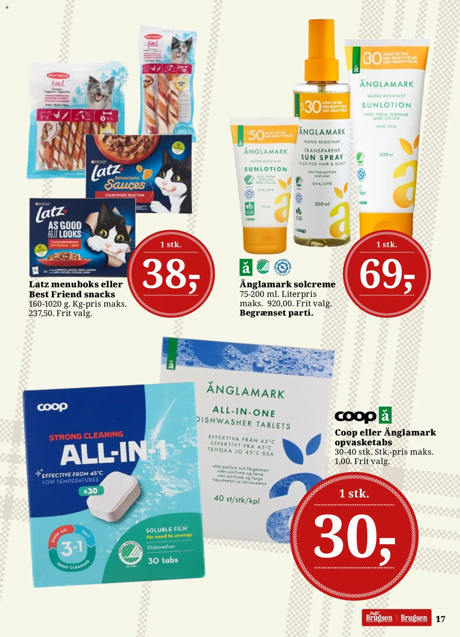 Dagli'Brugsen tilbudsavis – gyldig fra 08.05.2026 | Side: 17 | Produkter: Solcreme, Tablets