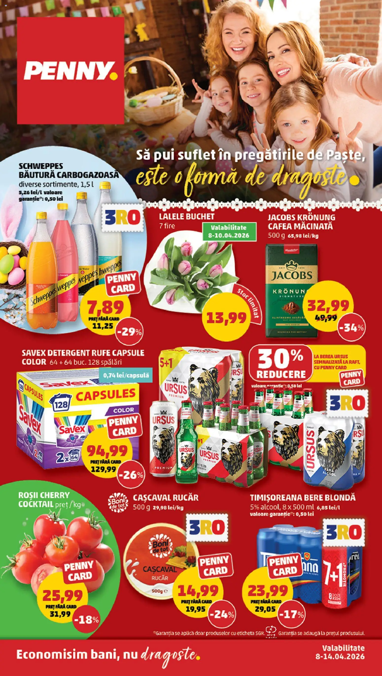 Noul catalog PENNY – valabil de la 08.04.2026 | Pagină: 1 | Produse: Cafea, Bere, Roșii, Detergent