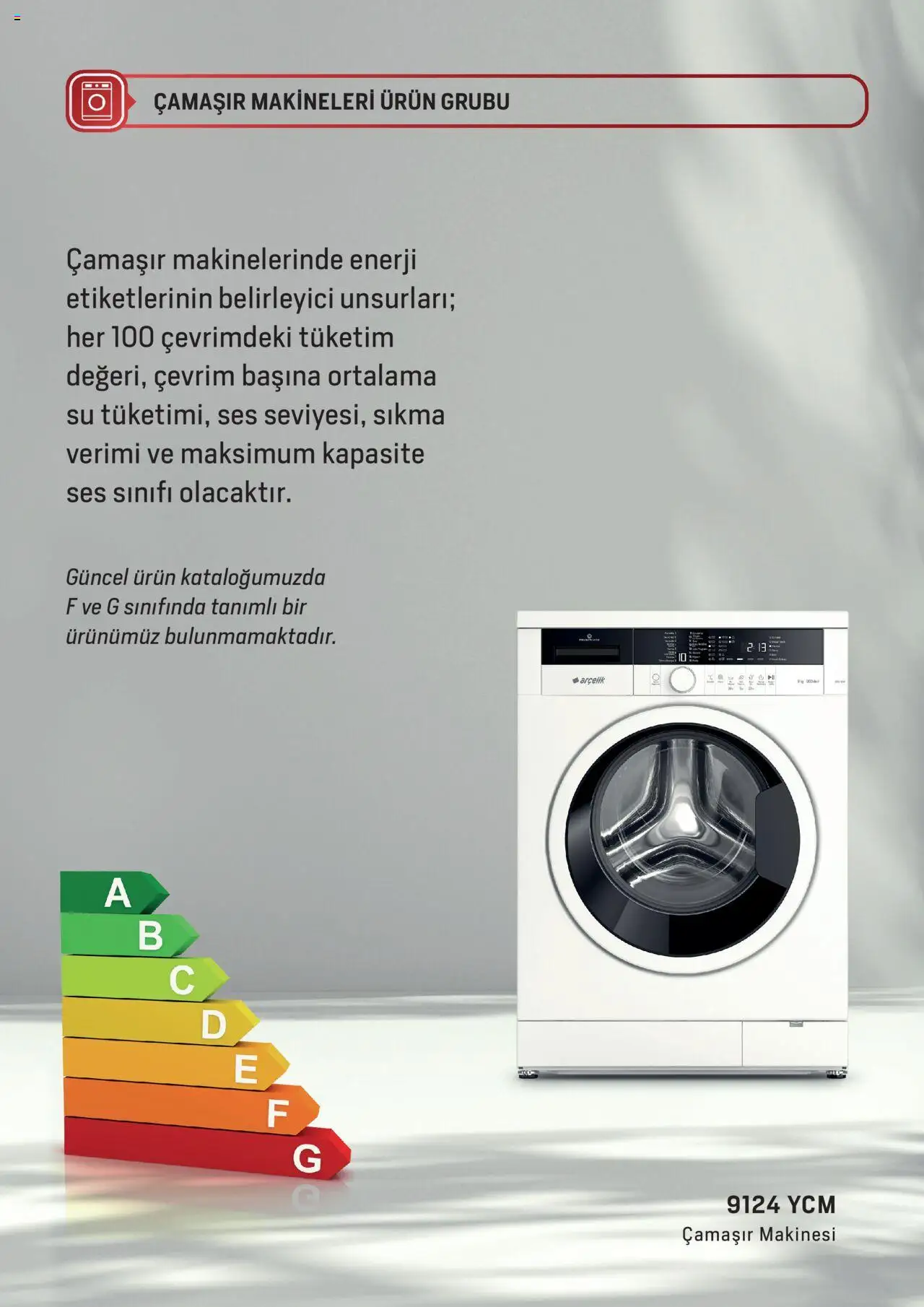 Arçelik - Enerji Sınıflandırmaları - 19 Şubat 2024 tarihinden itibaren geçerlidir | Sayfa: 10 | Ürünler: Su, Ses, Çamaşır makinesi