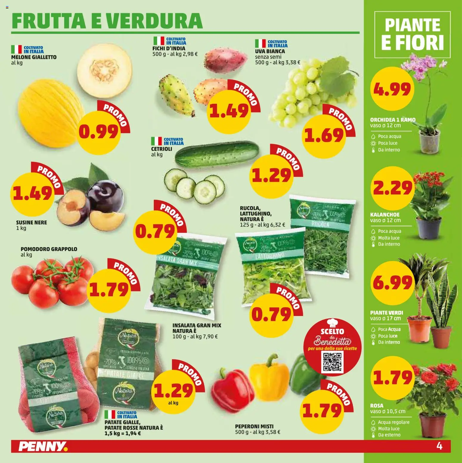 Volantino PENNY del 10/09/2026 | Pagina: 4 | Prodotti: Patate, Acqua, Frutta, Orchidea