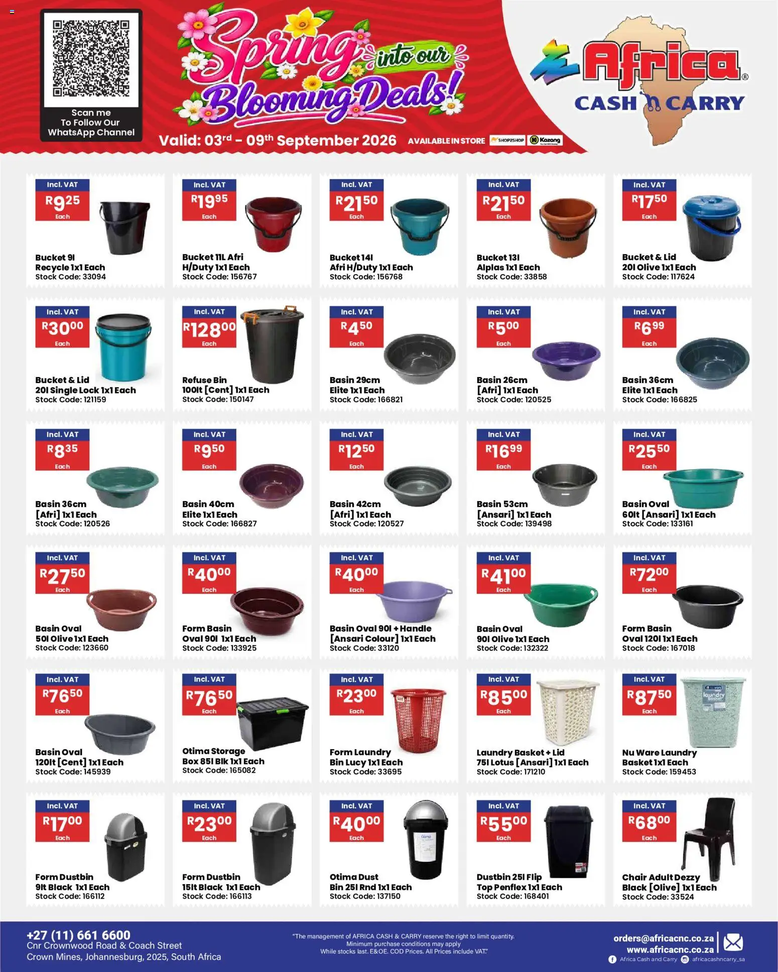 New Africa Cash & Carry catalogue – valid from 03/09/2026 | Page: 55 | Products: Box, Basket, Basin, Stock
